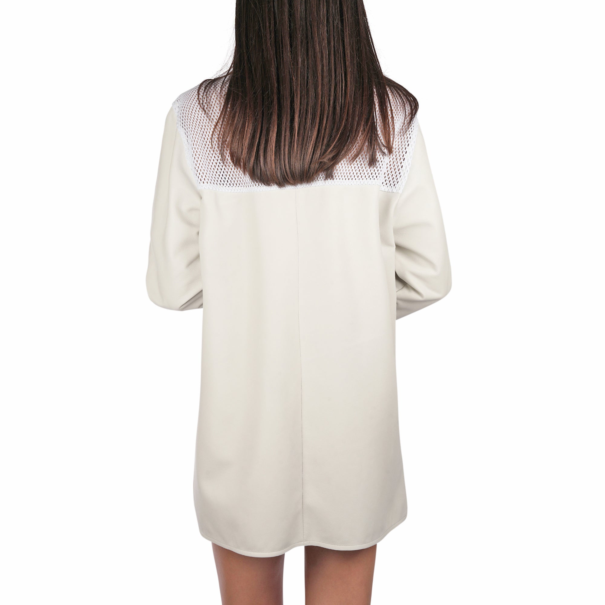 AD5703 Jacket Nappa + Rete Ricamo Bianco