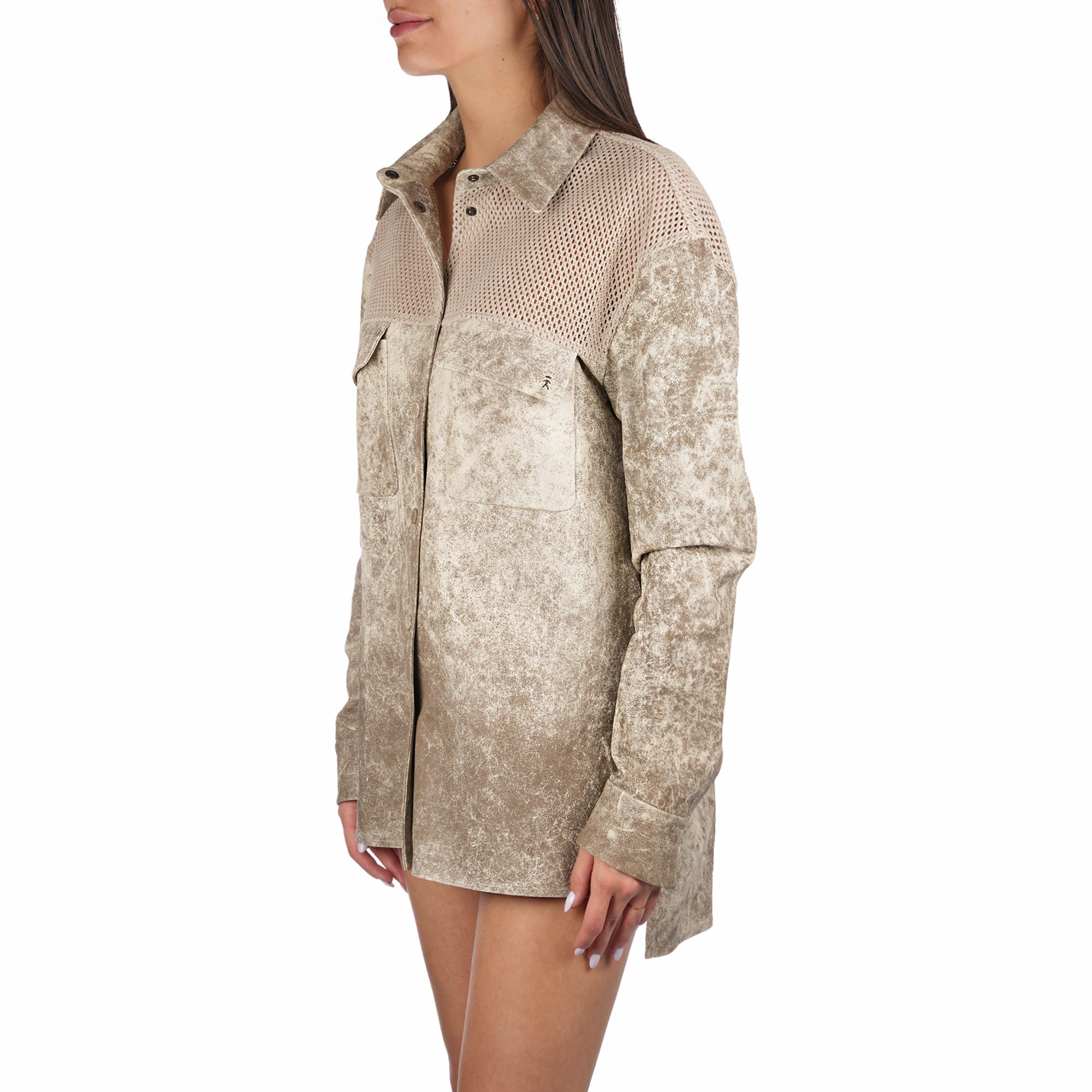AD5703 Jacket Vintage + Rete Ricamo Beige