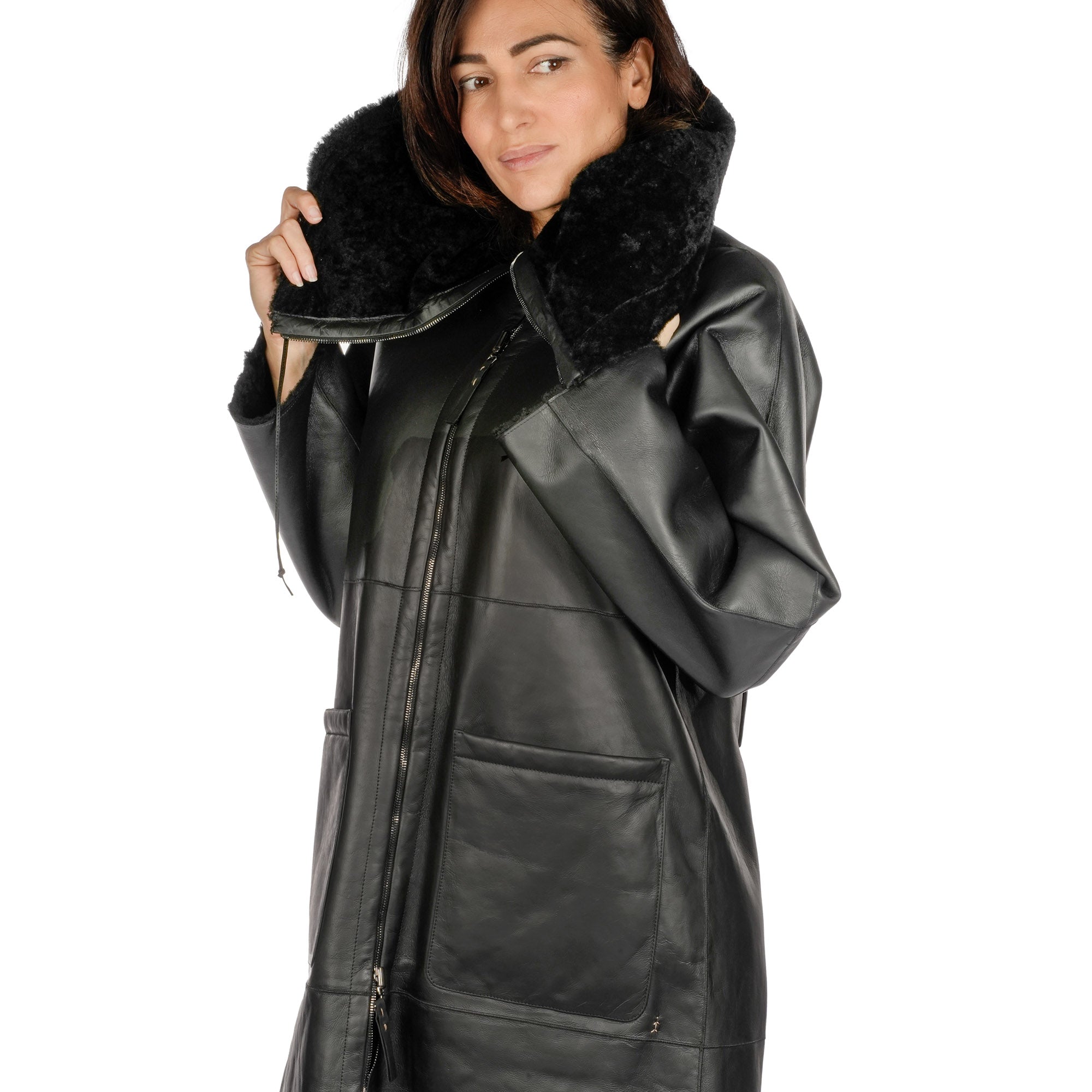 AD6005 Cappotto Lungo Zip Reversibile Pacaja Silk