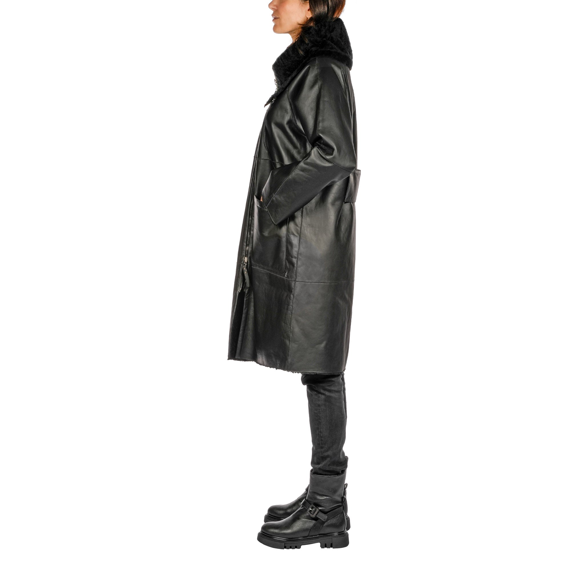AD6005 Cappotto Lungo Zip Reversibile Pacaja Silk