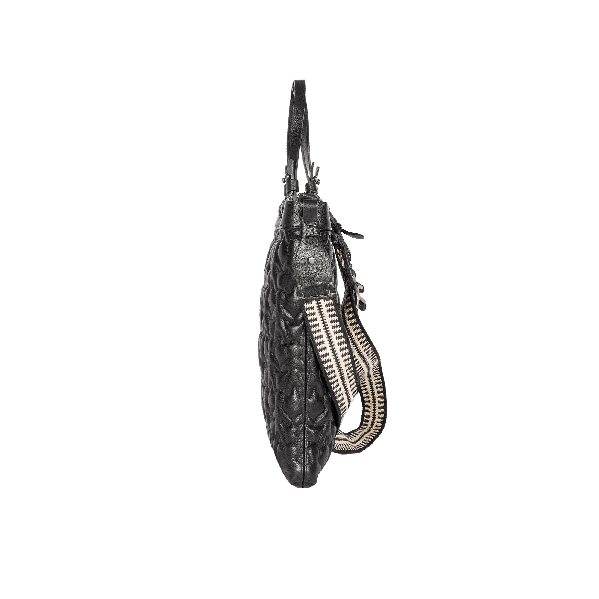 BD5037 Aura M Greca Omino Trapunta Nero