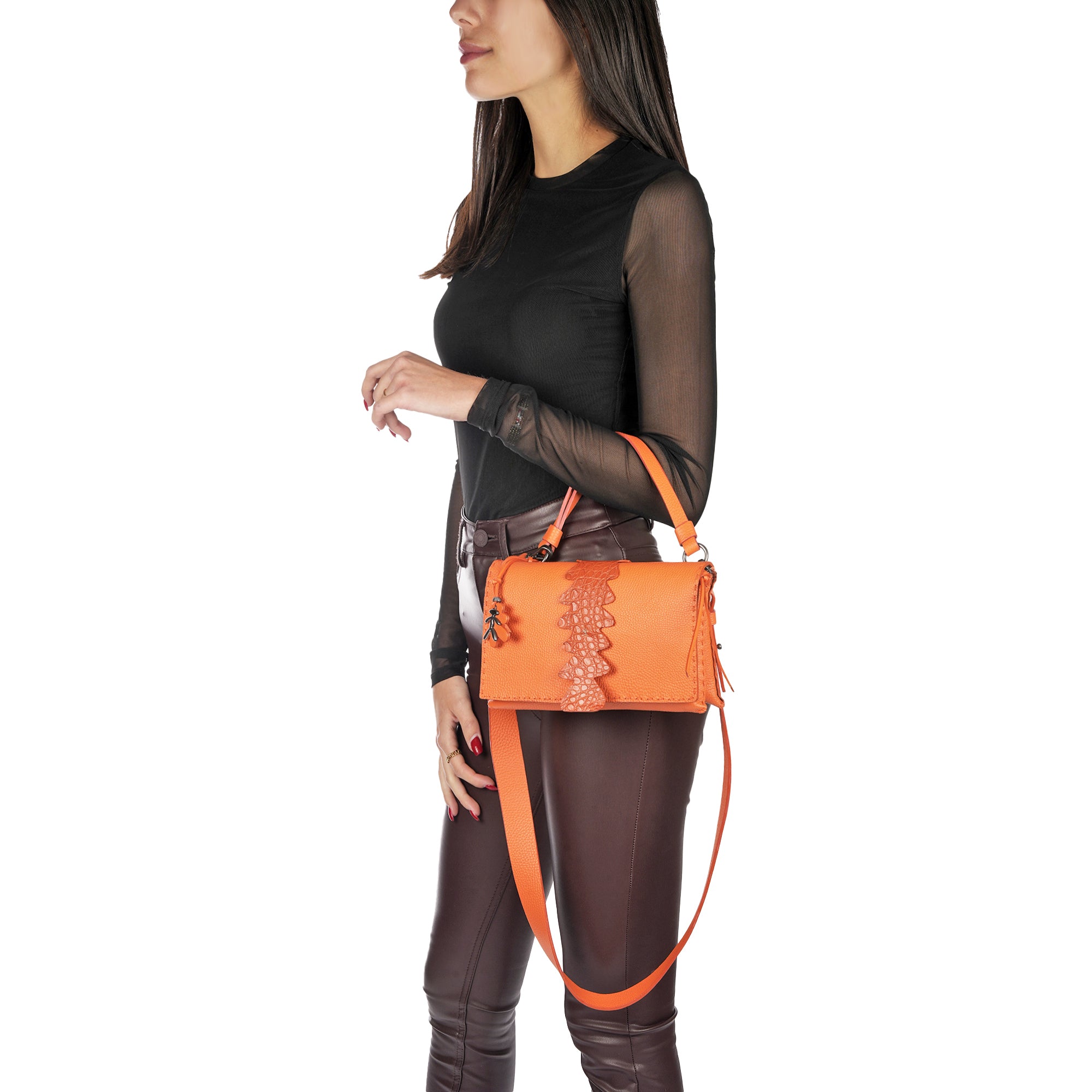 BD5316 Saretta Chiusura Cocco S Muflone + Crocodile Arancio
