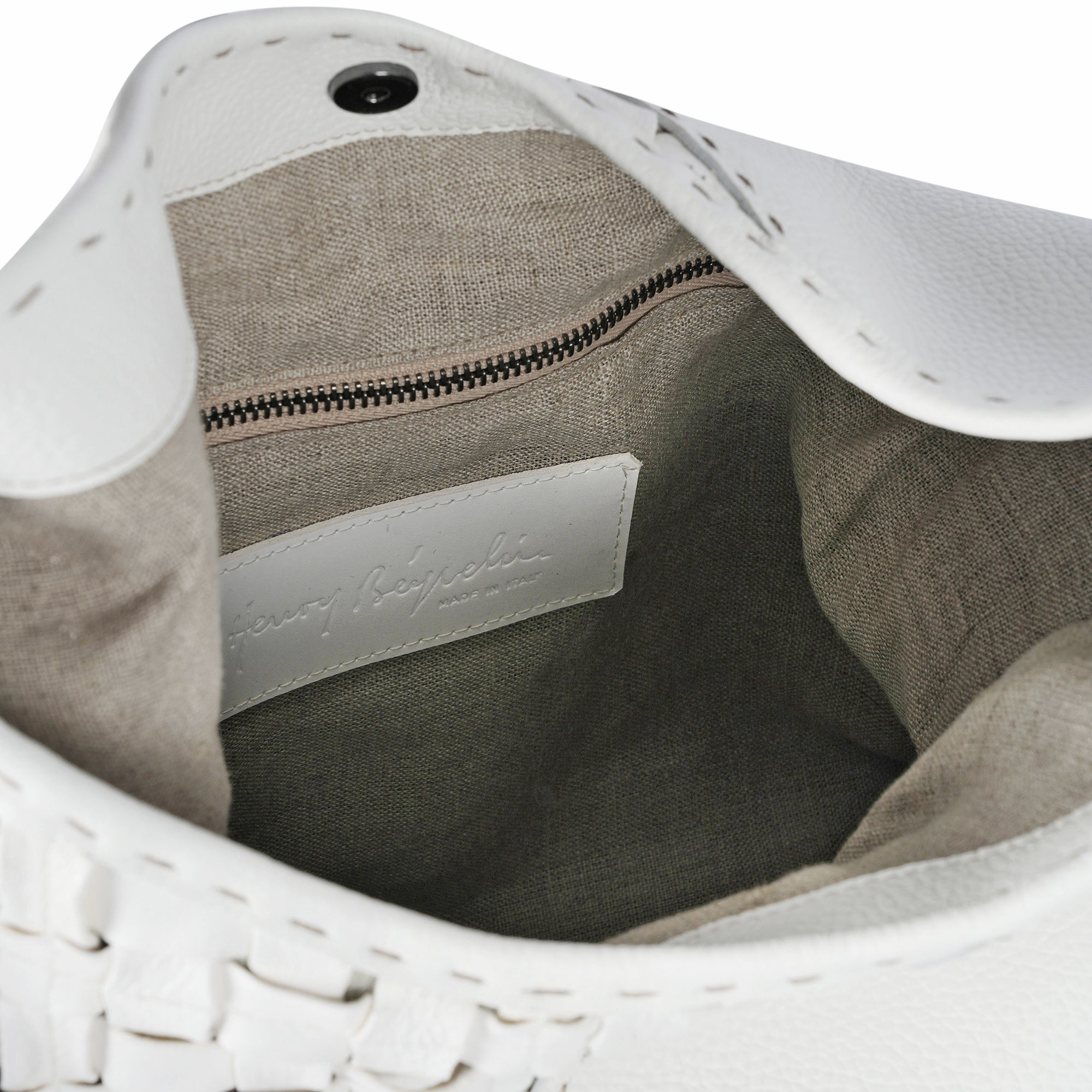 BD5318 Bea Pocket M Intreccio Cesta Bianco