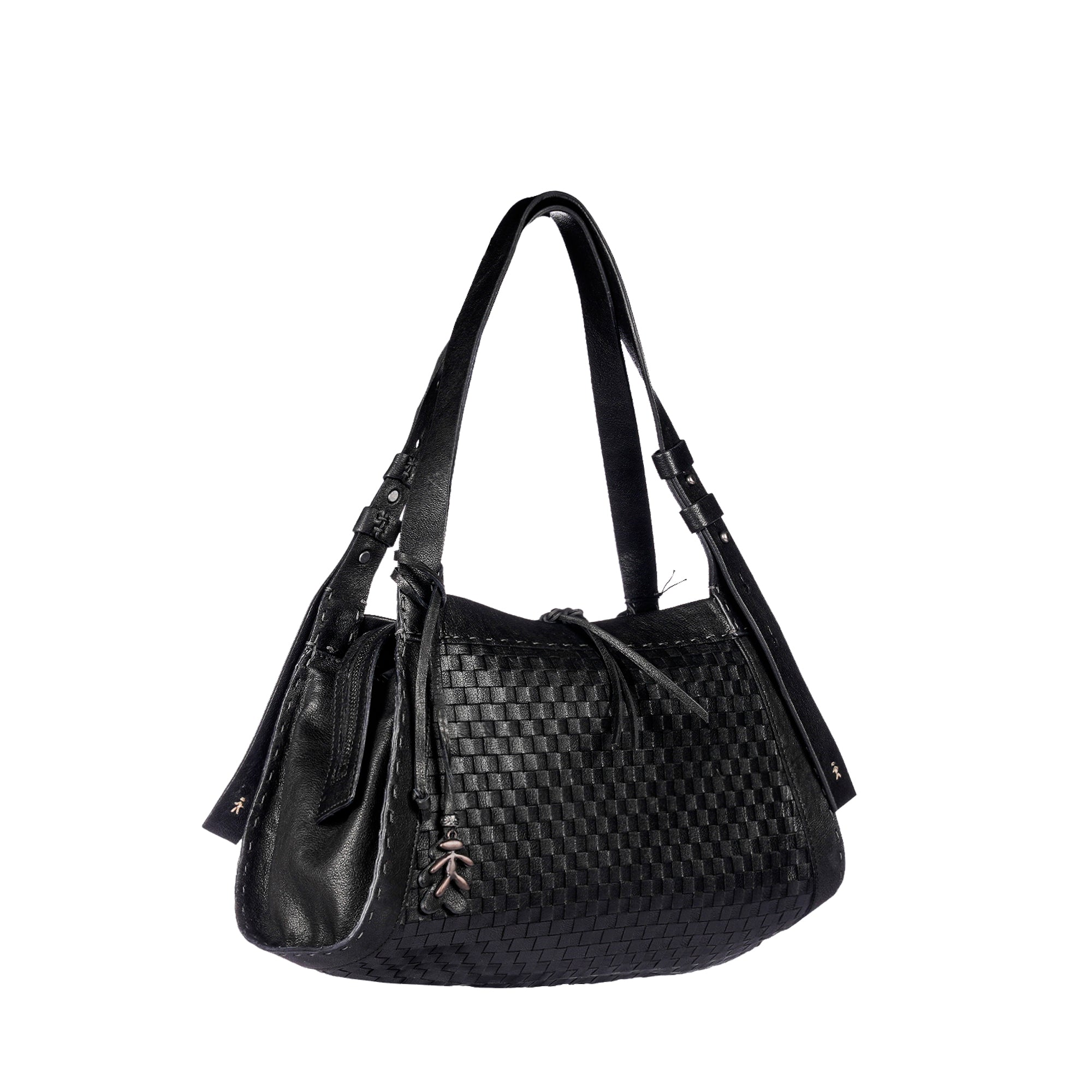 BD5329 Boa Bauletto M Intreccio Old Iron Nero