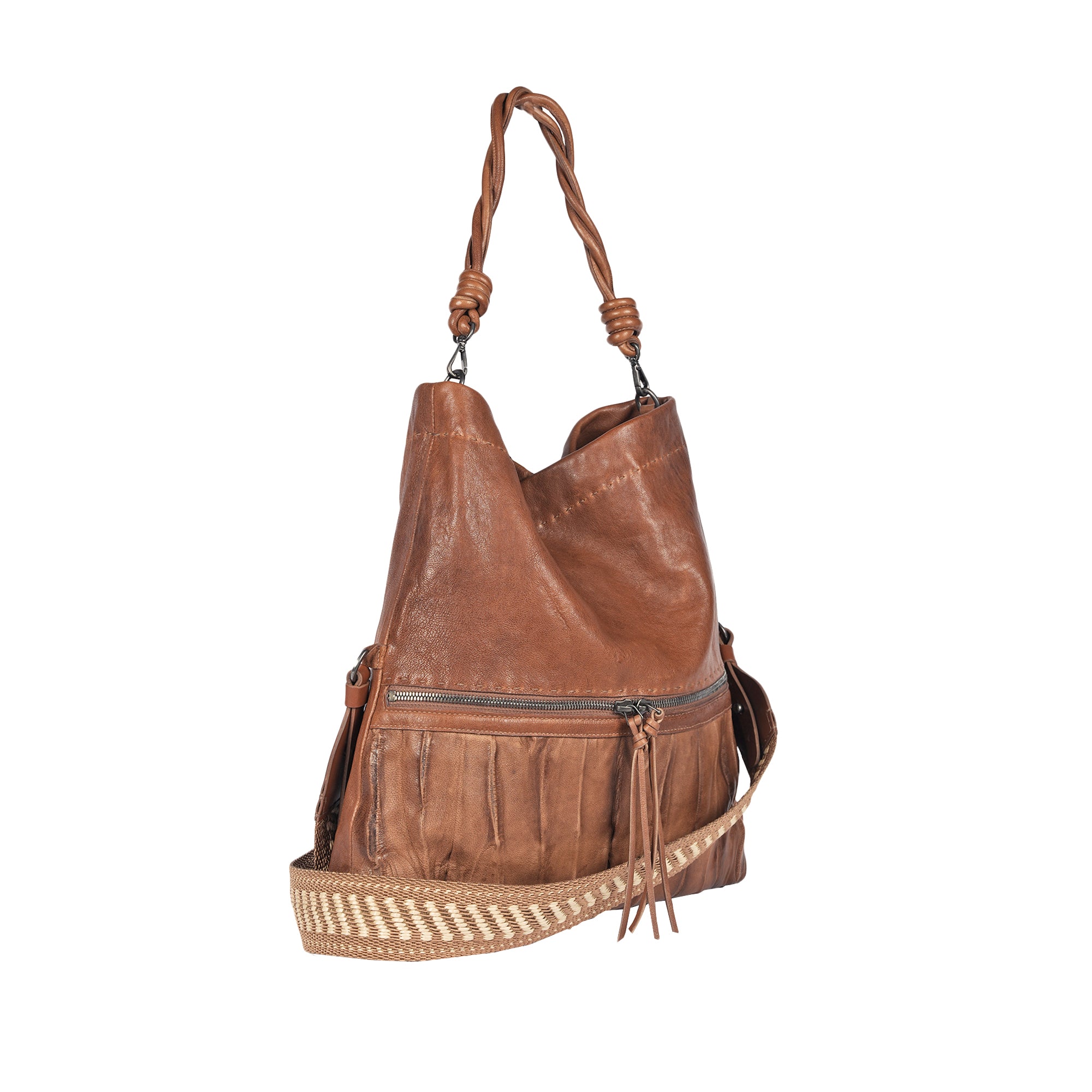 BD5339 Maya L Raffia Old Iron + Plissettato Brandy