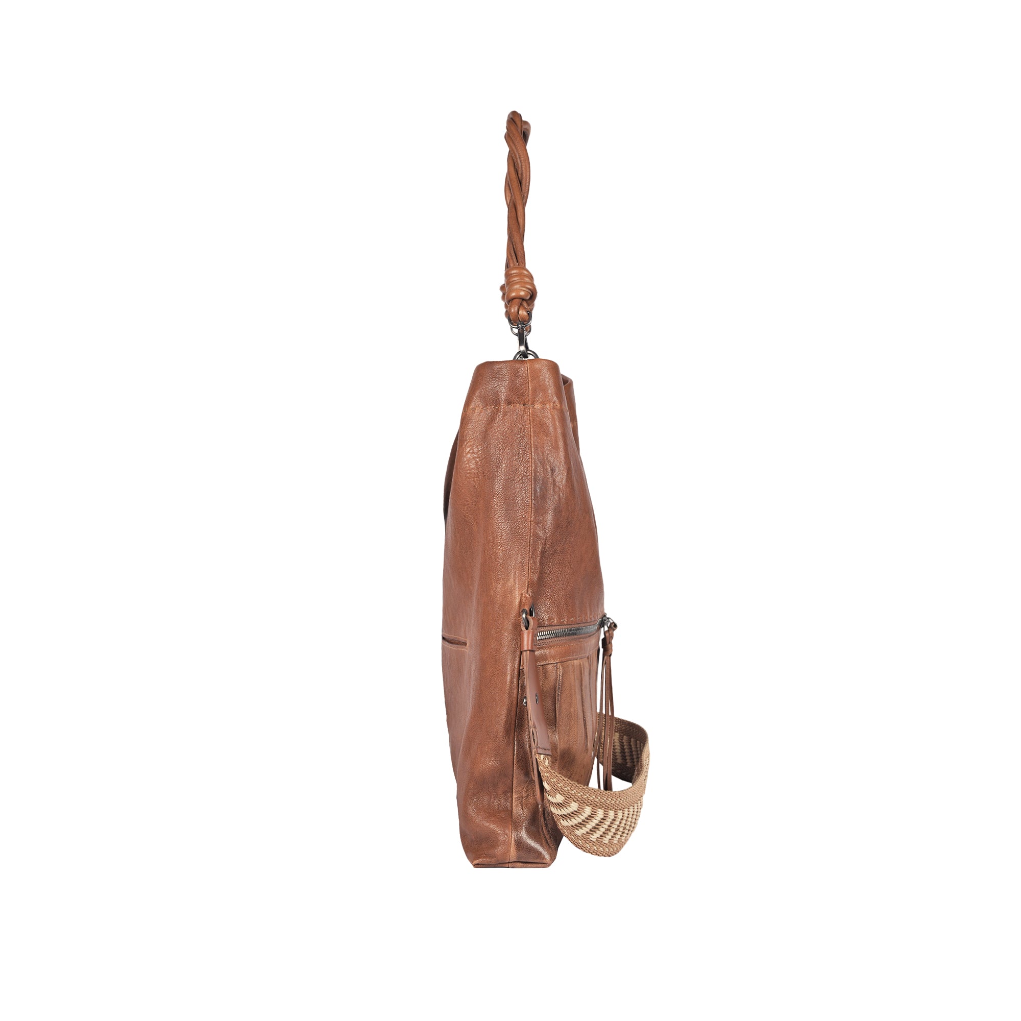 BD5339 Maya L Raffia Old Iron + Plissettato Brandy