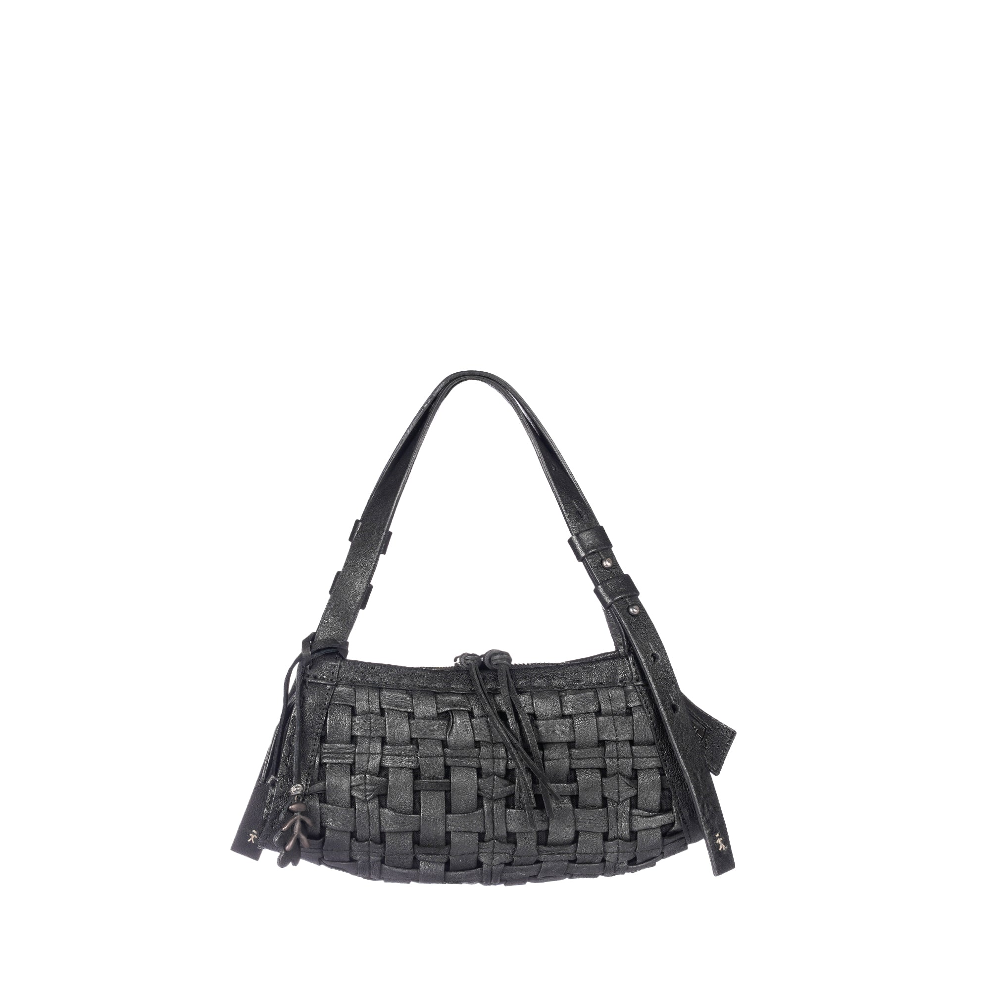 BD5501 Boa Bauletto XS Intreccio Cesta Laminato Nero / Canna Fucile
