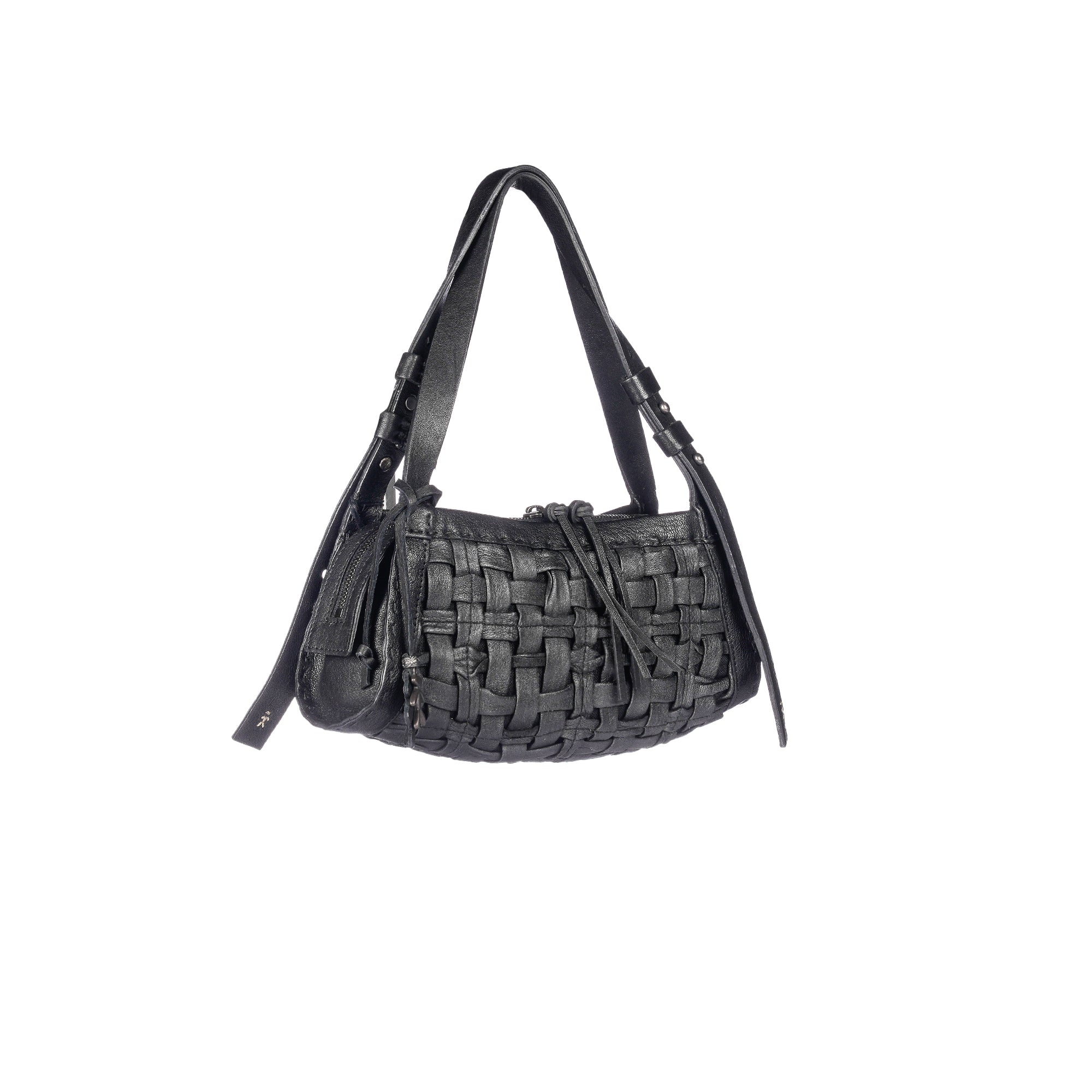 BD5501 Boa Bauletto XS Intreccio Cesta Laminato Nero / Canna Fucile