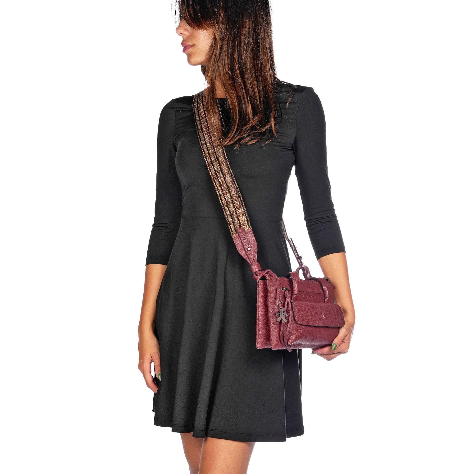 BD5608 Sara Pocket S Manico Tessuto Muflone Vino