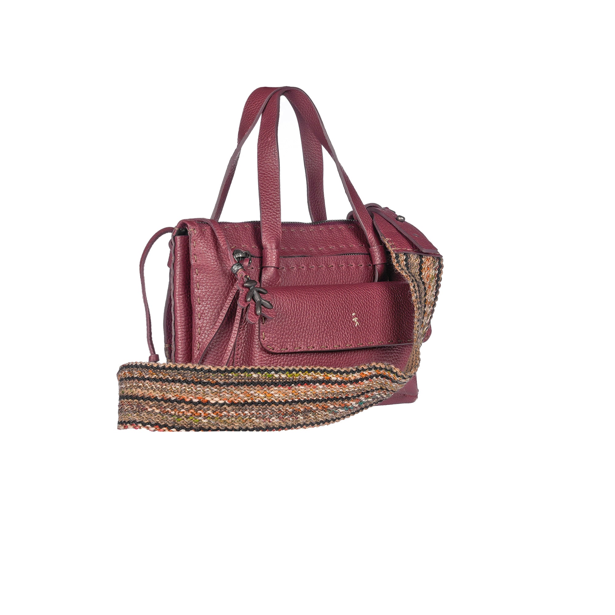 BD5608 Sara Pocket S Manico Tessuto Muflone Vino