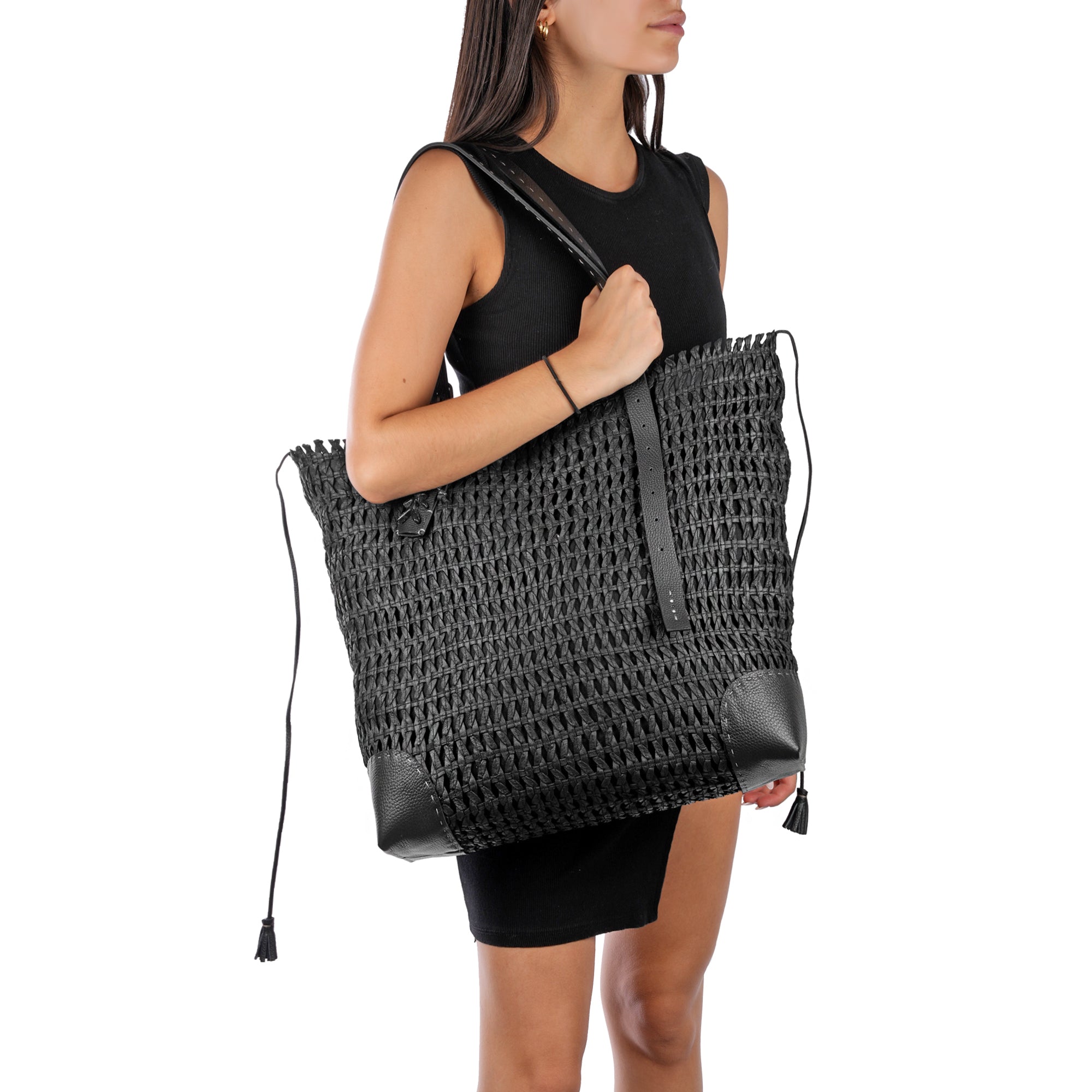 BD5715 New Daria XL Intreccio Bambù Nero