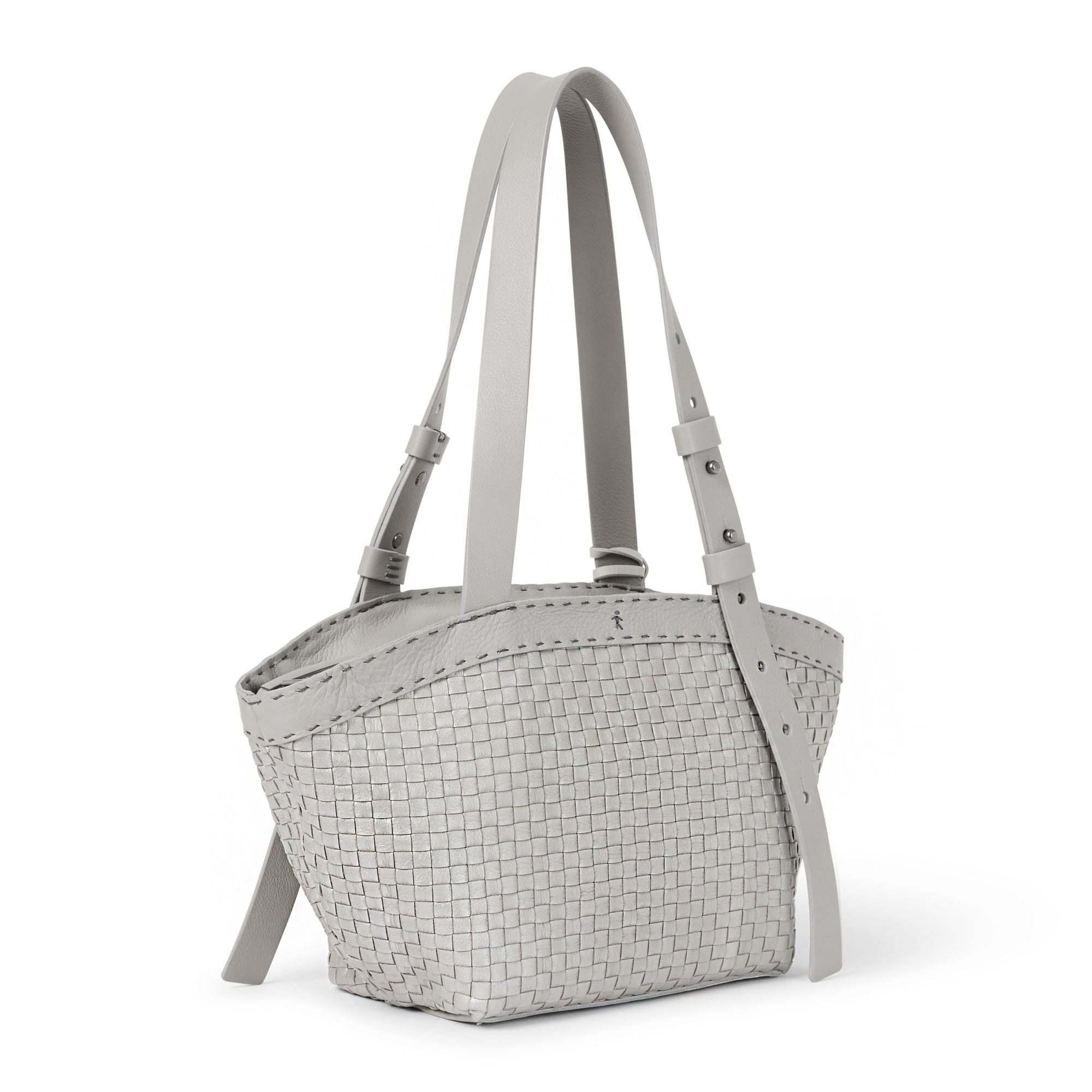 BD5807 Jar Bag M Intreccio Dama Laminato Polvere