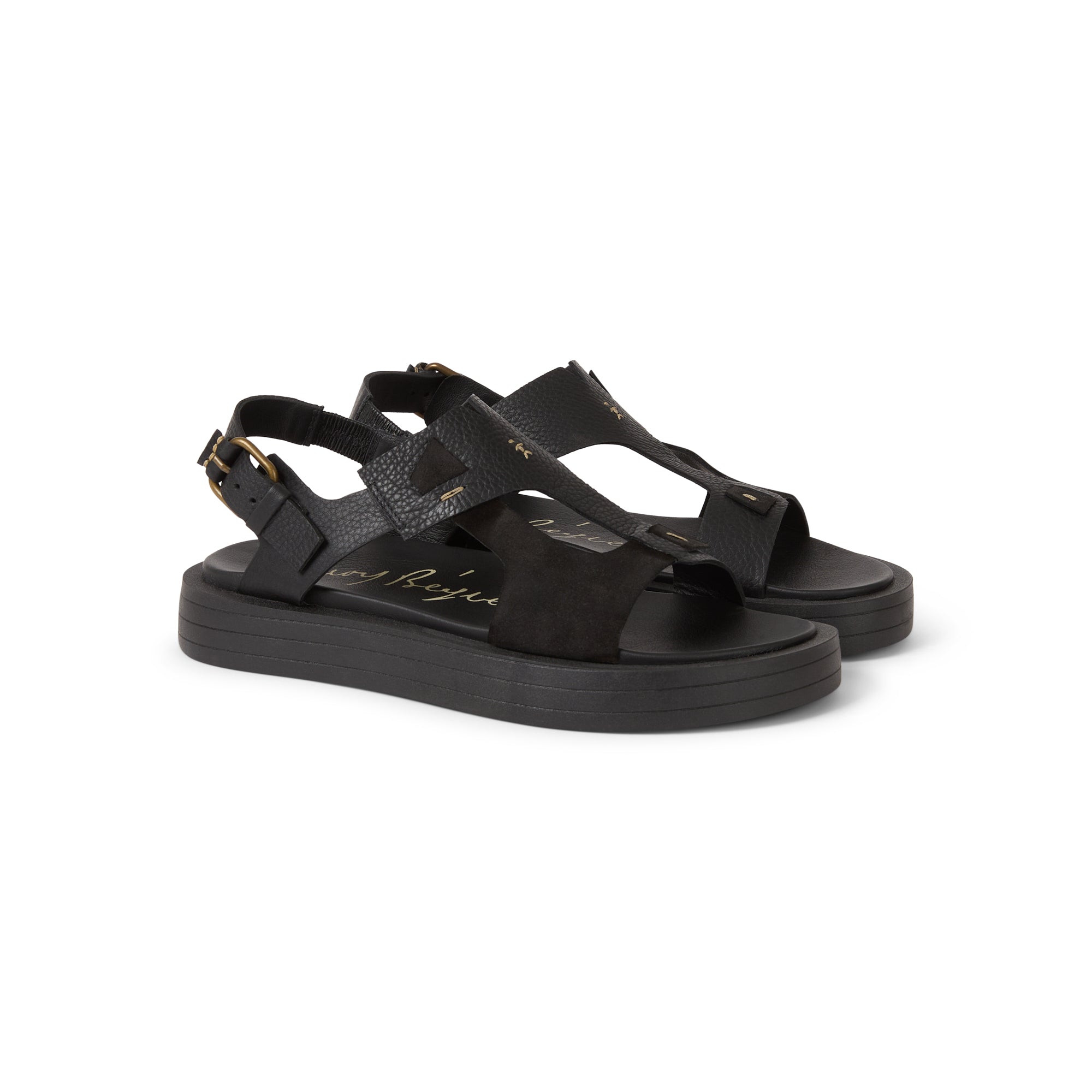 SD5304 Sandalo Muflone Camoscio Nero