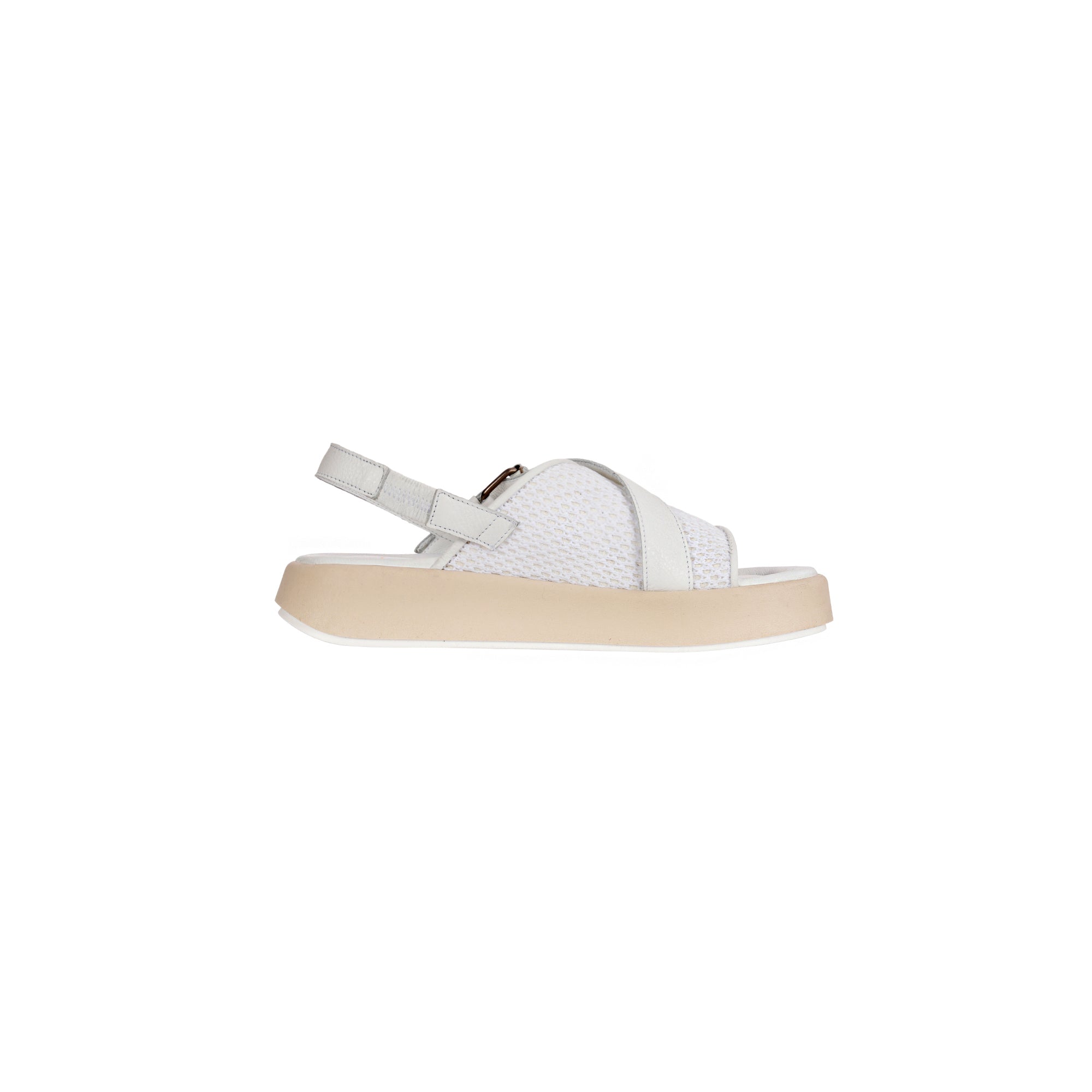 SD5717 Sandalo Rete Ricamo Bianco
