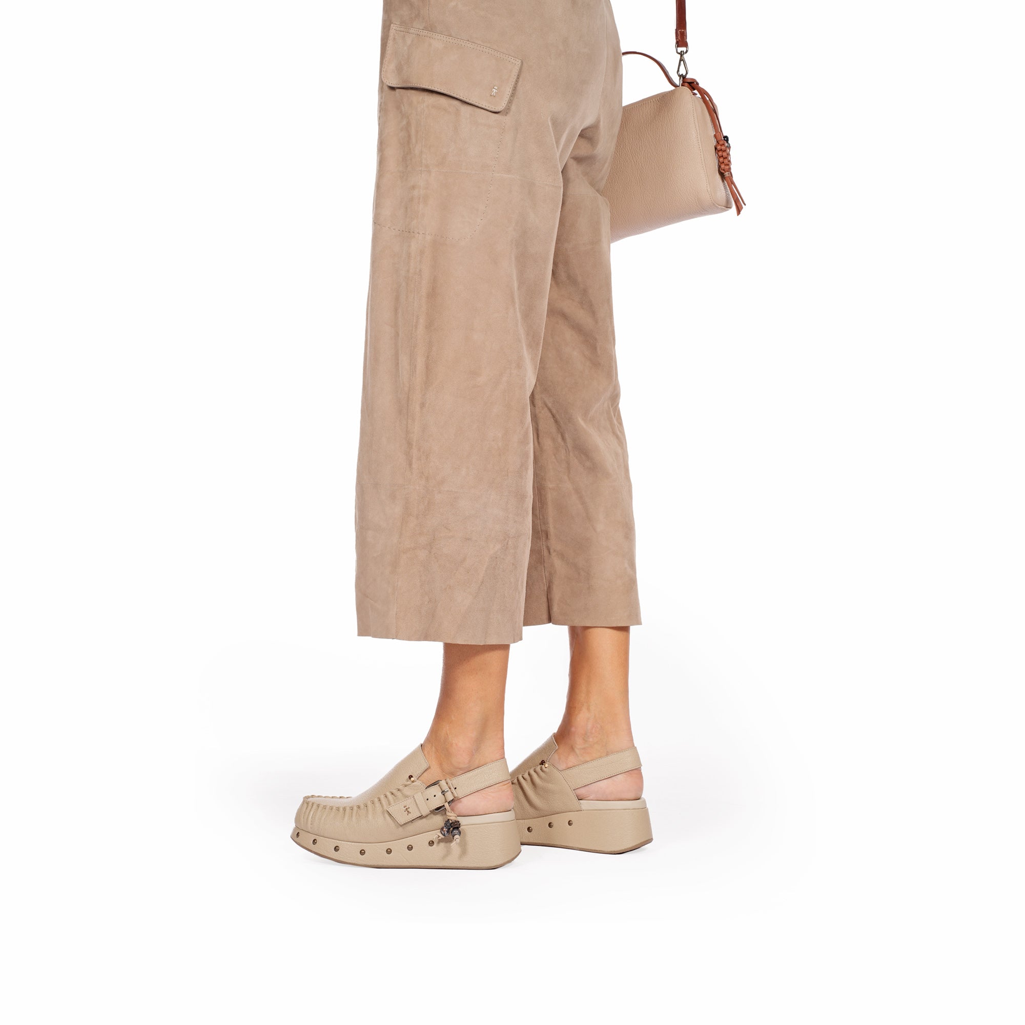SD5905 Chanel Zeppa Mocassino Martellato Sabbia