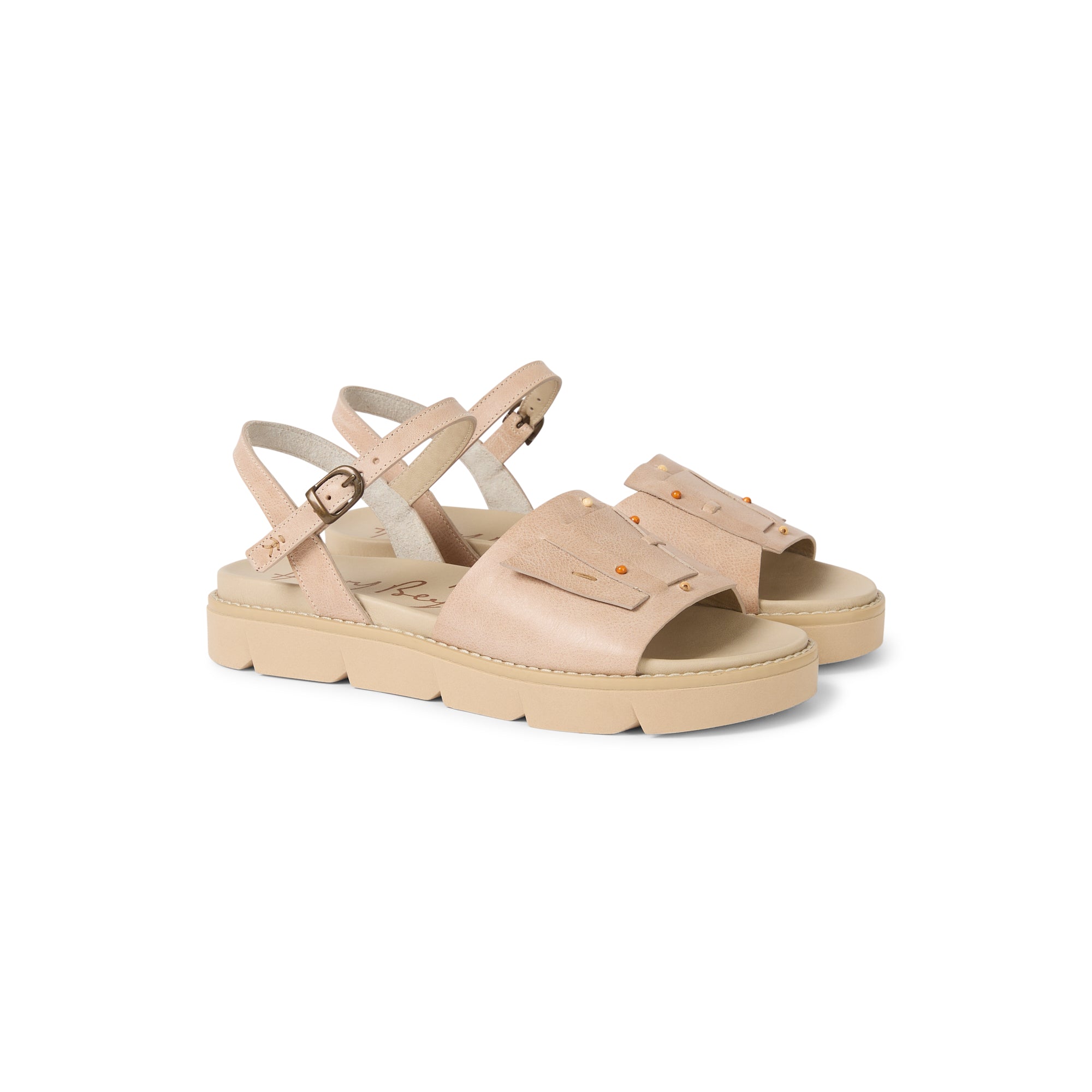 SD5934 Sandalo Fibbia Sbiancato Beige