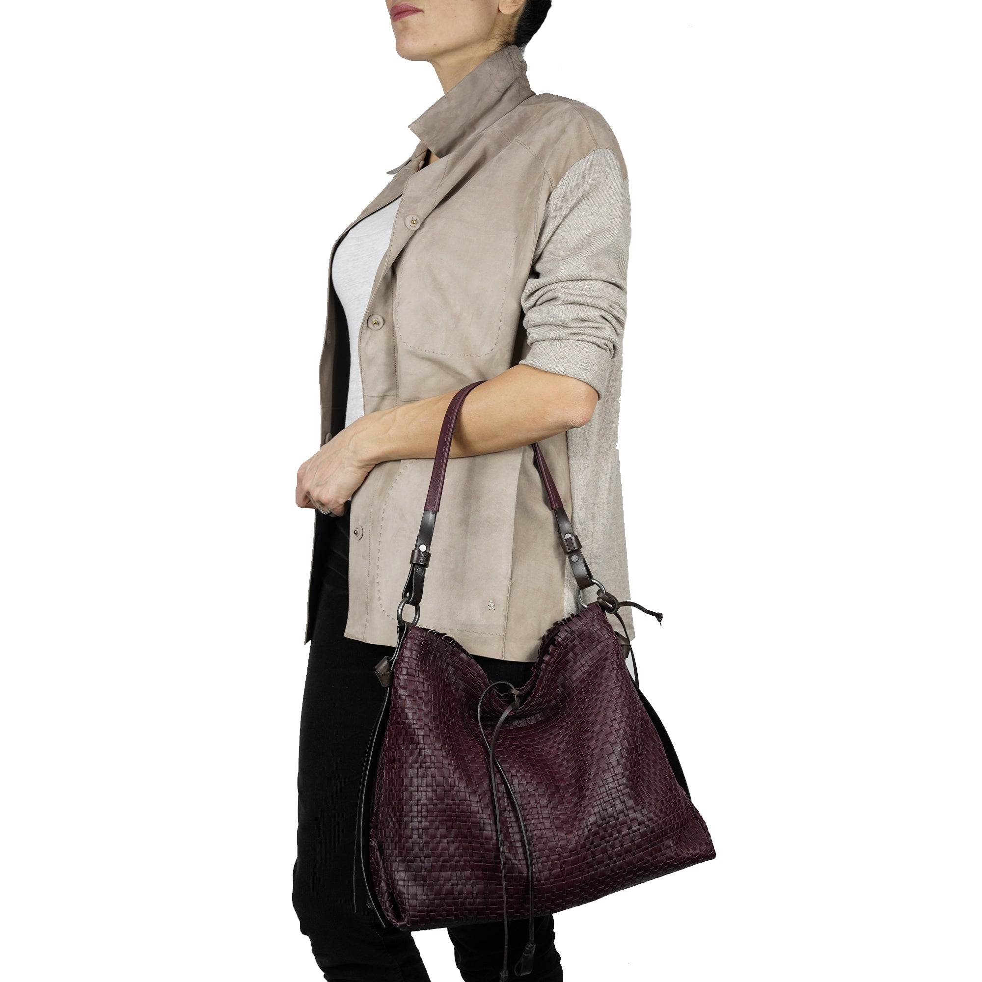 BD4740 Minerva L Intreccio Irregolare Burgundy