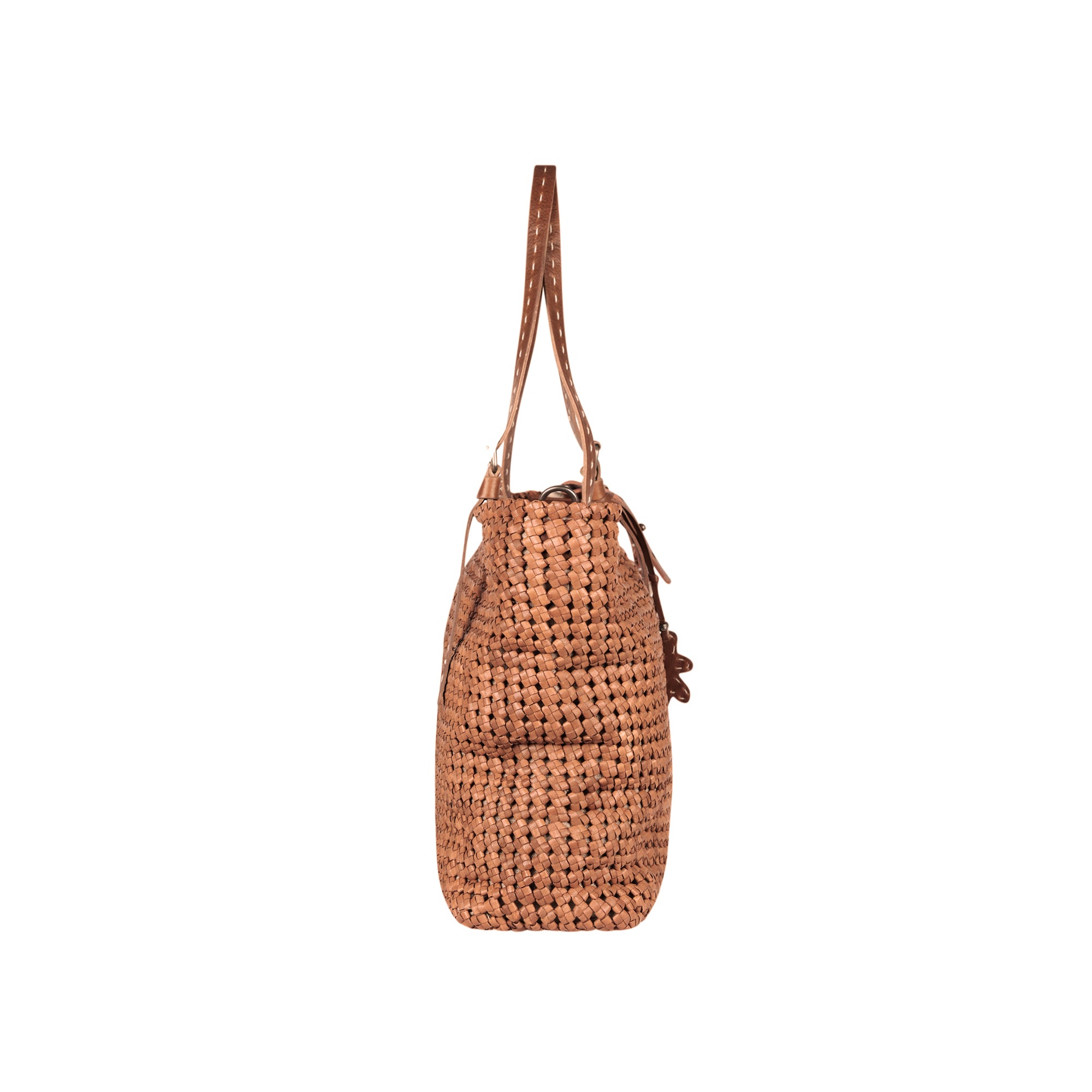 BD4945 Minerva Shopping M Intreccio Crochet Cuoio
