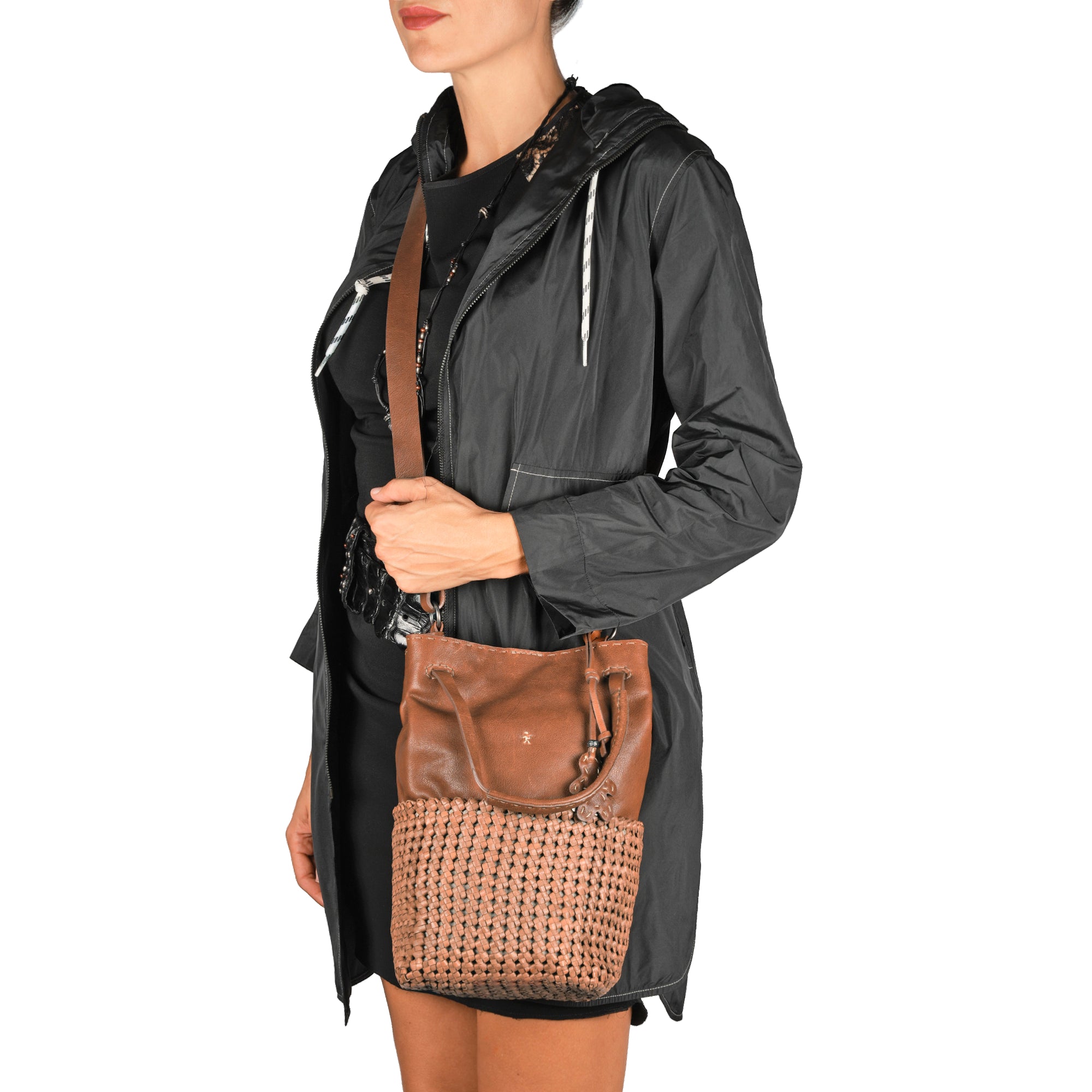 BD4987 New Shopping Intreccio Crochet Cuoio