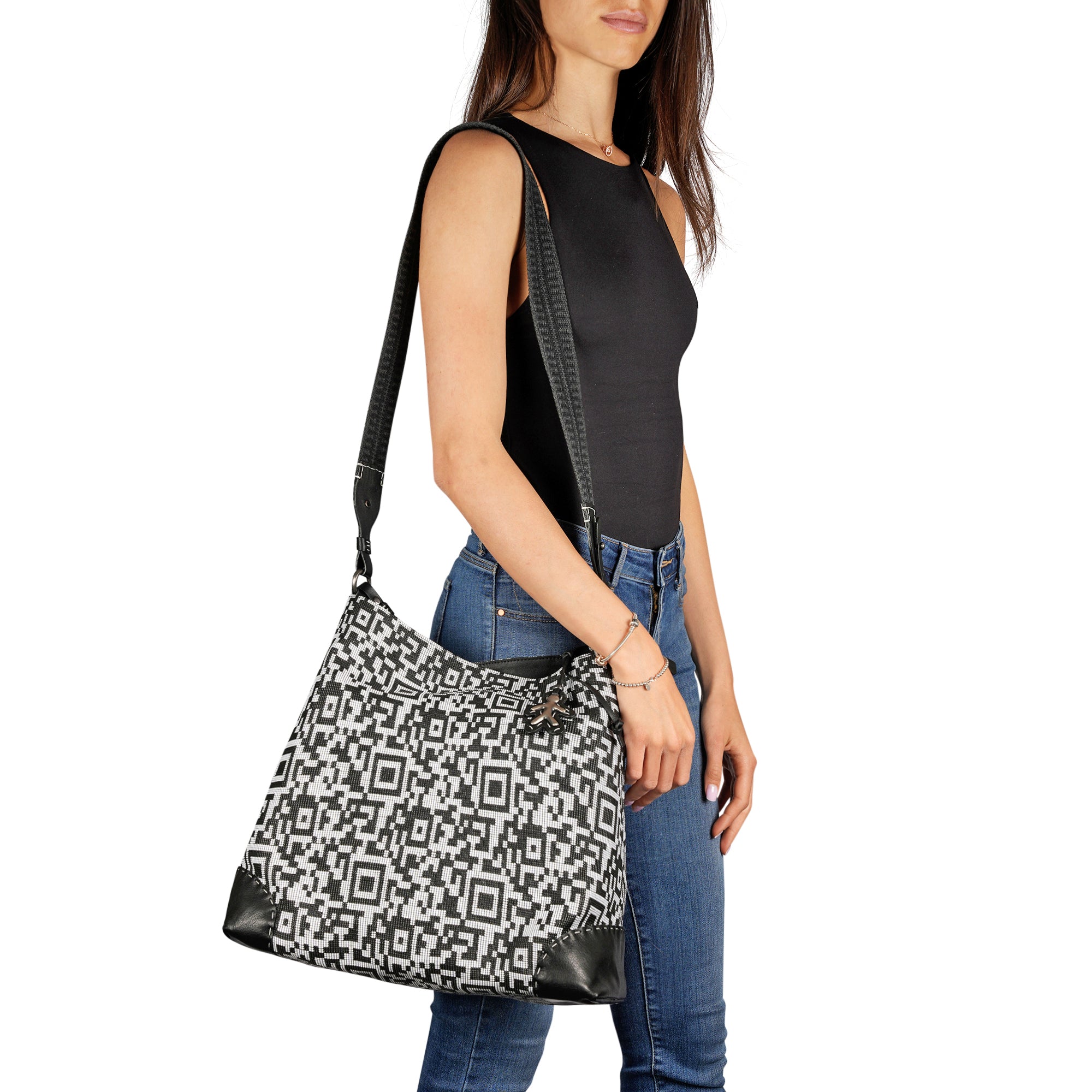 BD5001 Minerva L Fabric Tessuto Geometrico Bianco Nero