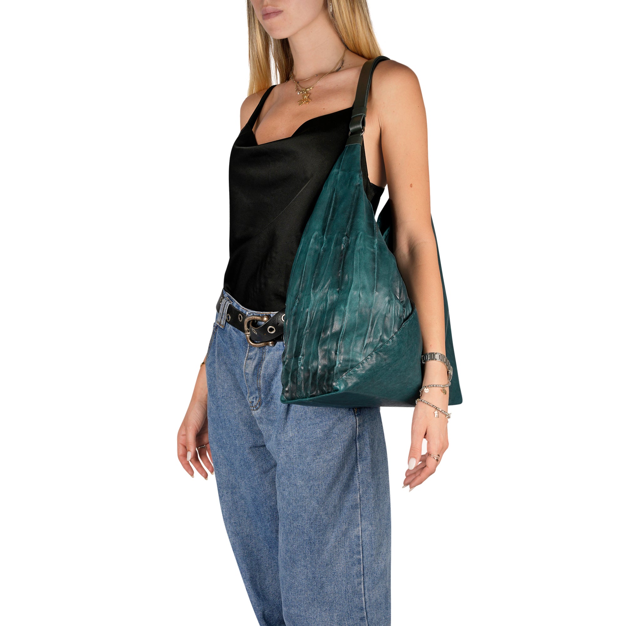BD5327 Bea Pocket L Plissettato Ottanio