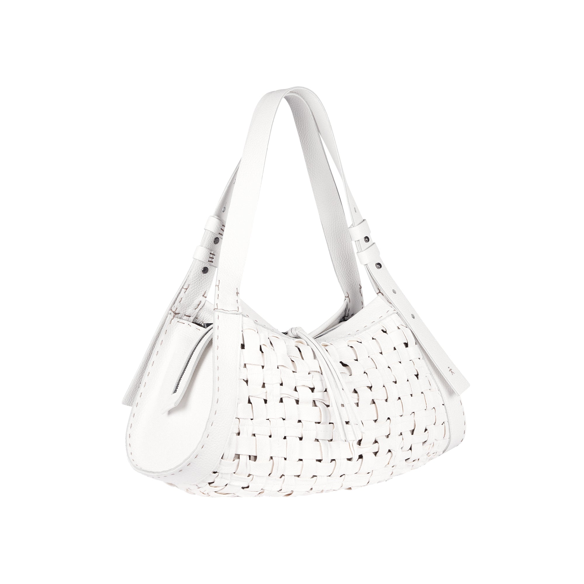 BD5329 Boa Bauletto Intr M Intreccio Cesta Bianco