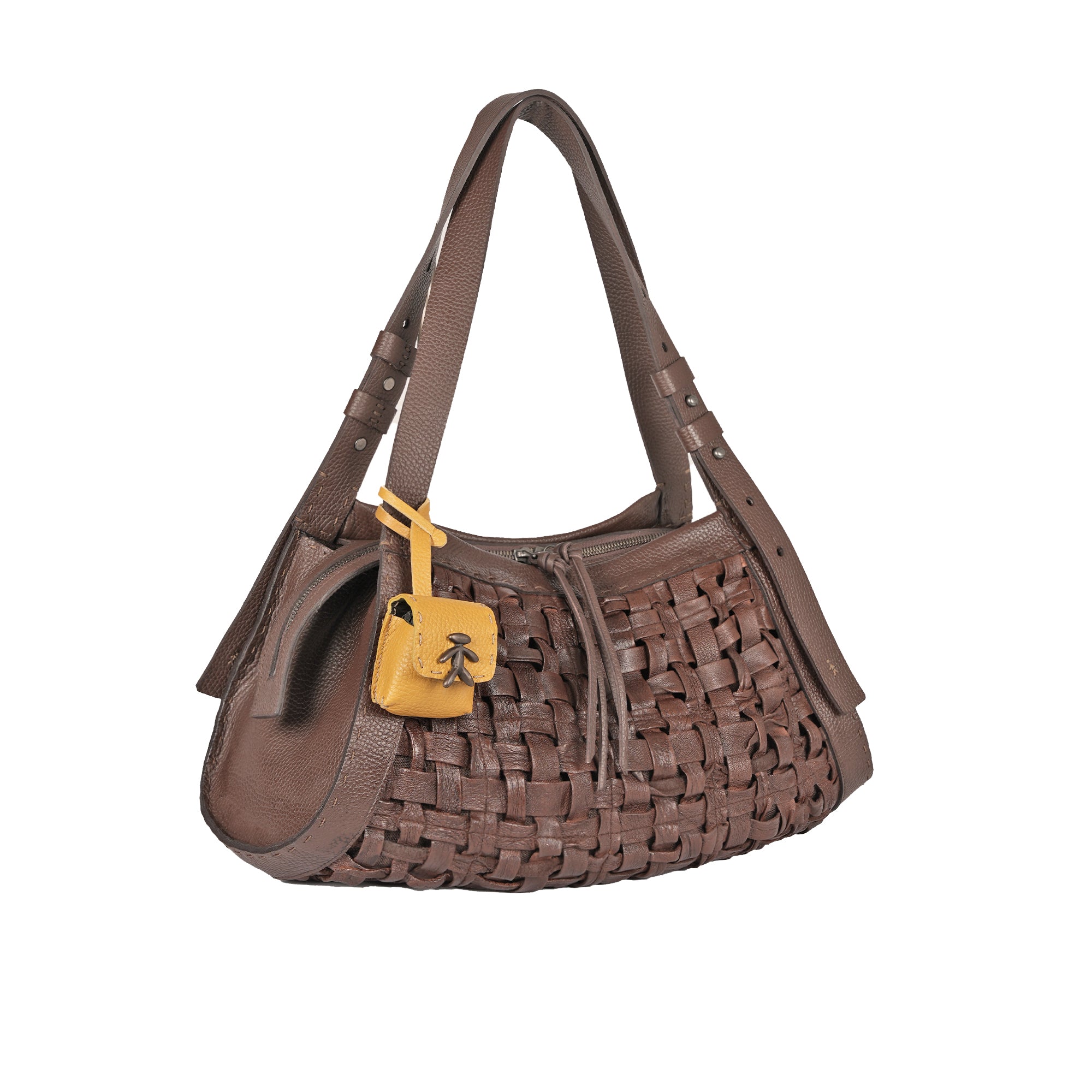 BD5329 Boa Bauletto M Intreccio Cesta Castagno