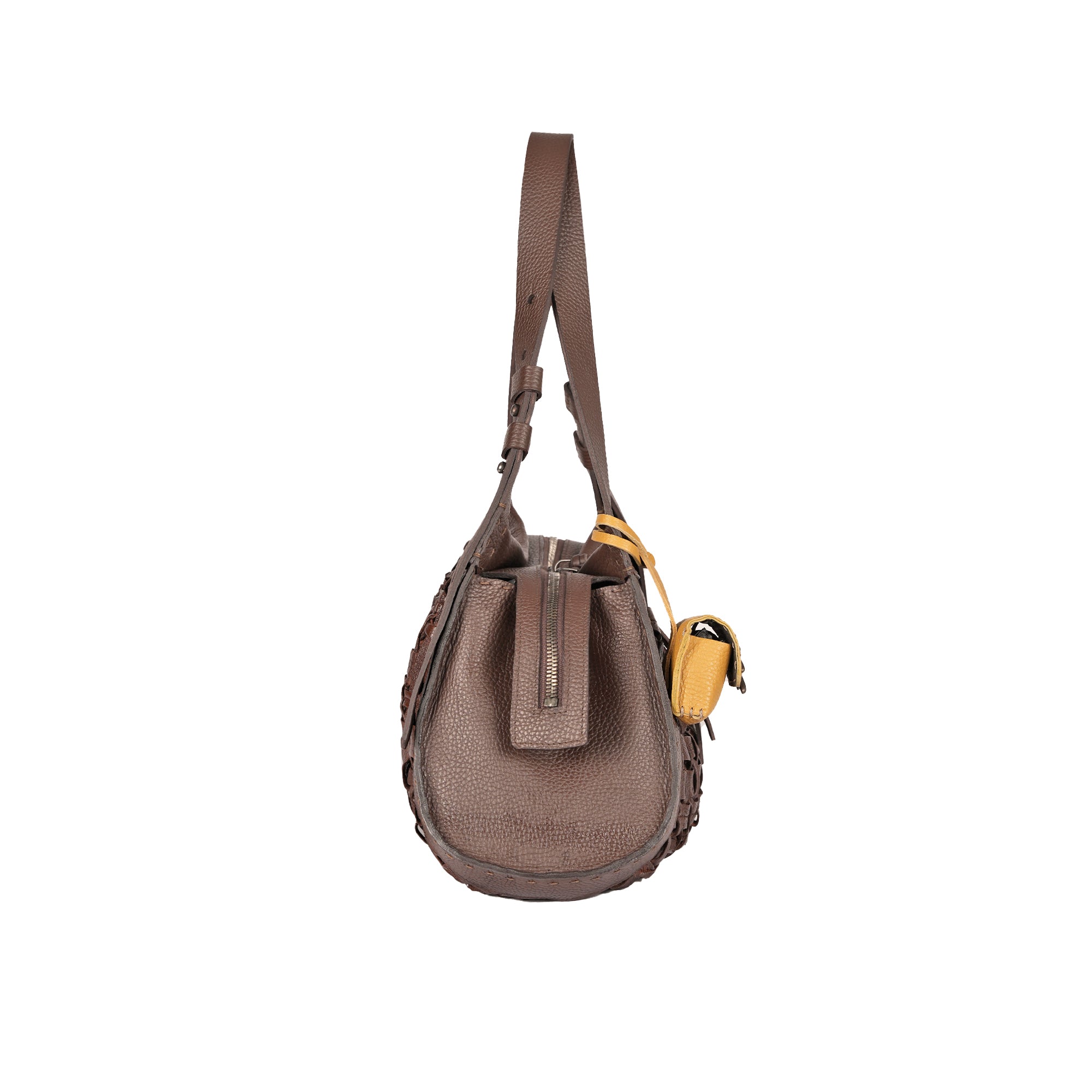 BD5329 Boa Bauletto M Intreccio Cesta Castagno