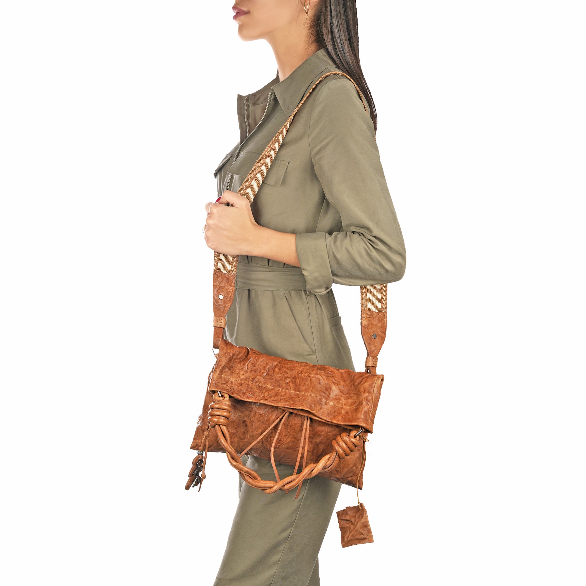 BD5364 Maya M Raffia Stropicciato Brandy