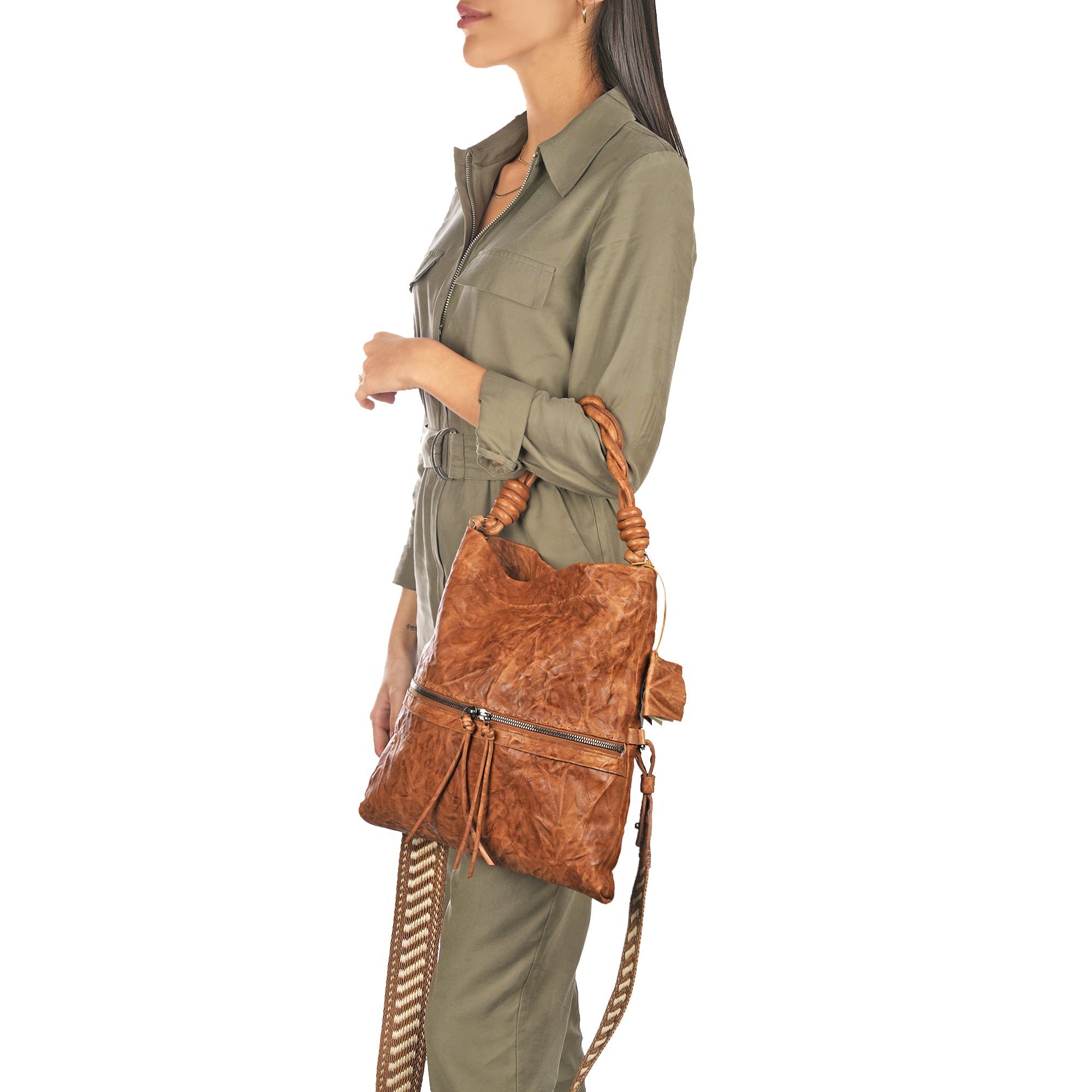 BD5364 Maya M Raffia Stropicciato Brandy