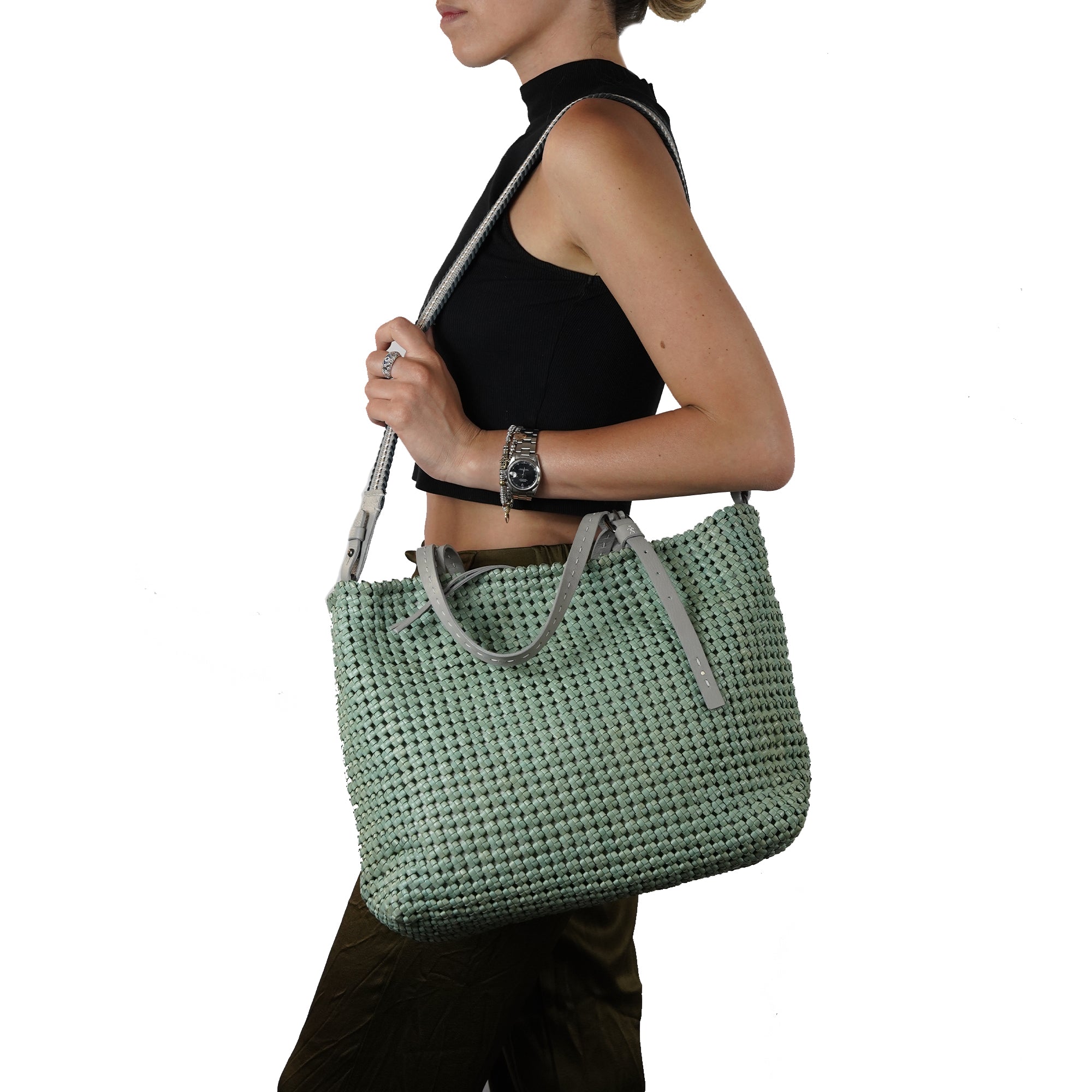 BD4945 Minerva Shopping Intreccio Summer M Etnica Intreccio Crochet Agave