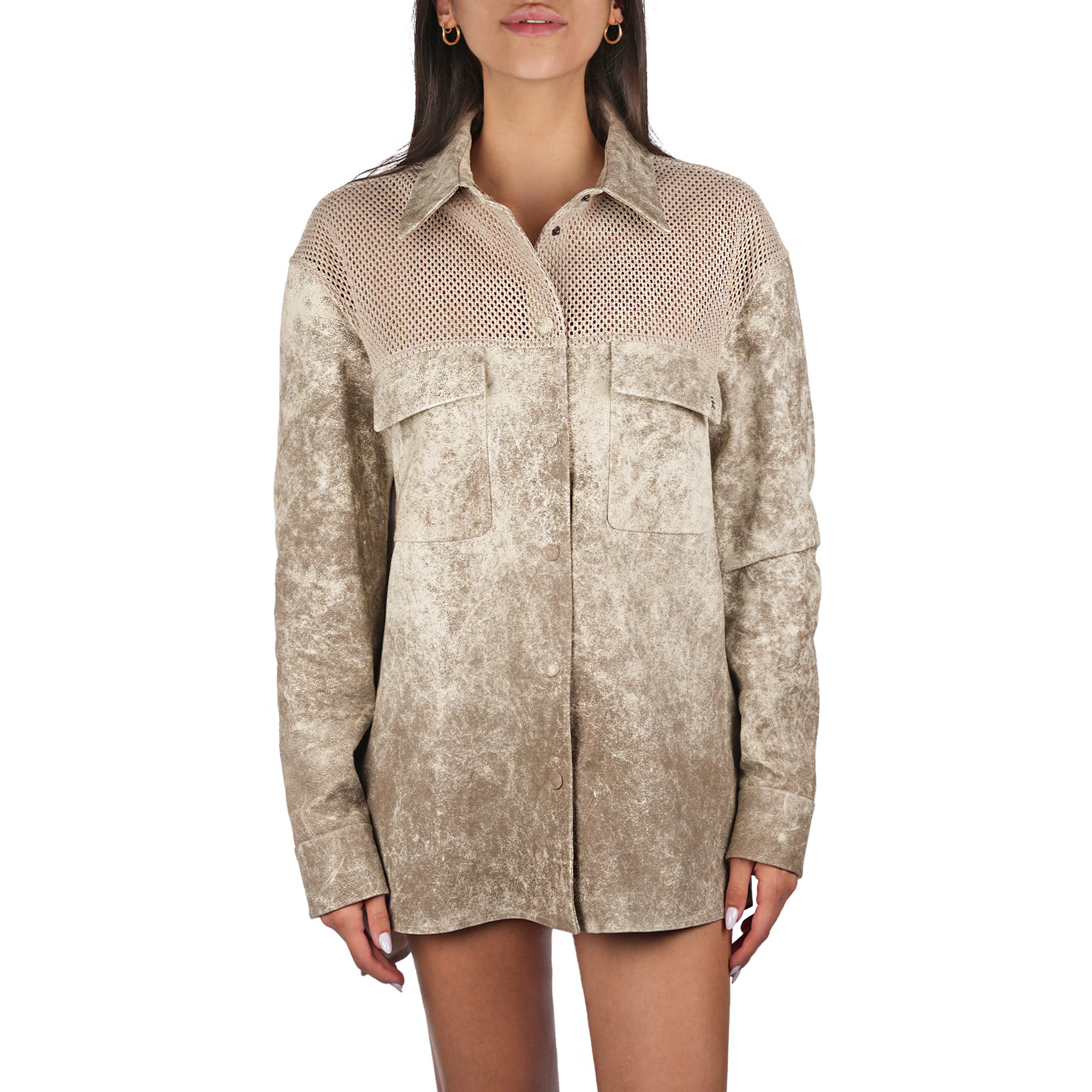 AD5703 Jacket Vintage + Rete Ricamo Beige
