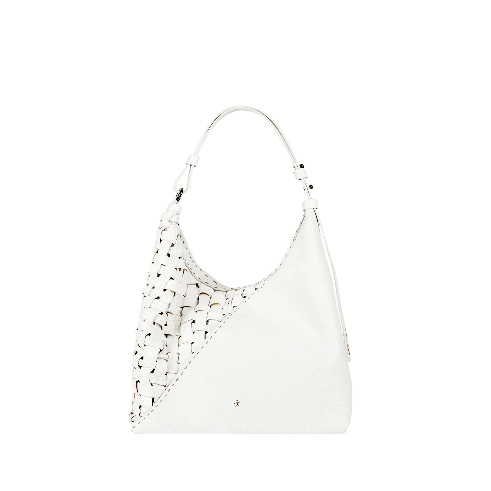 BD5318 Bea Pocket M Intreccio Cesta Bianco