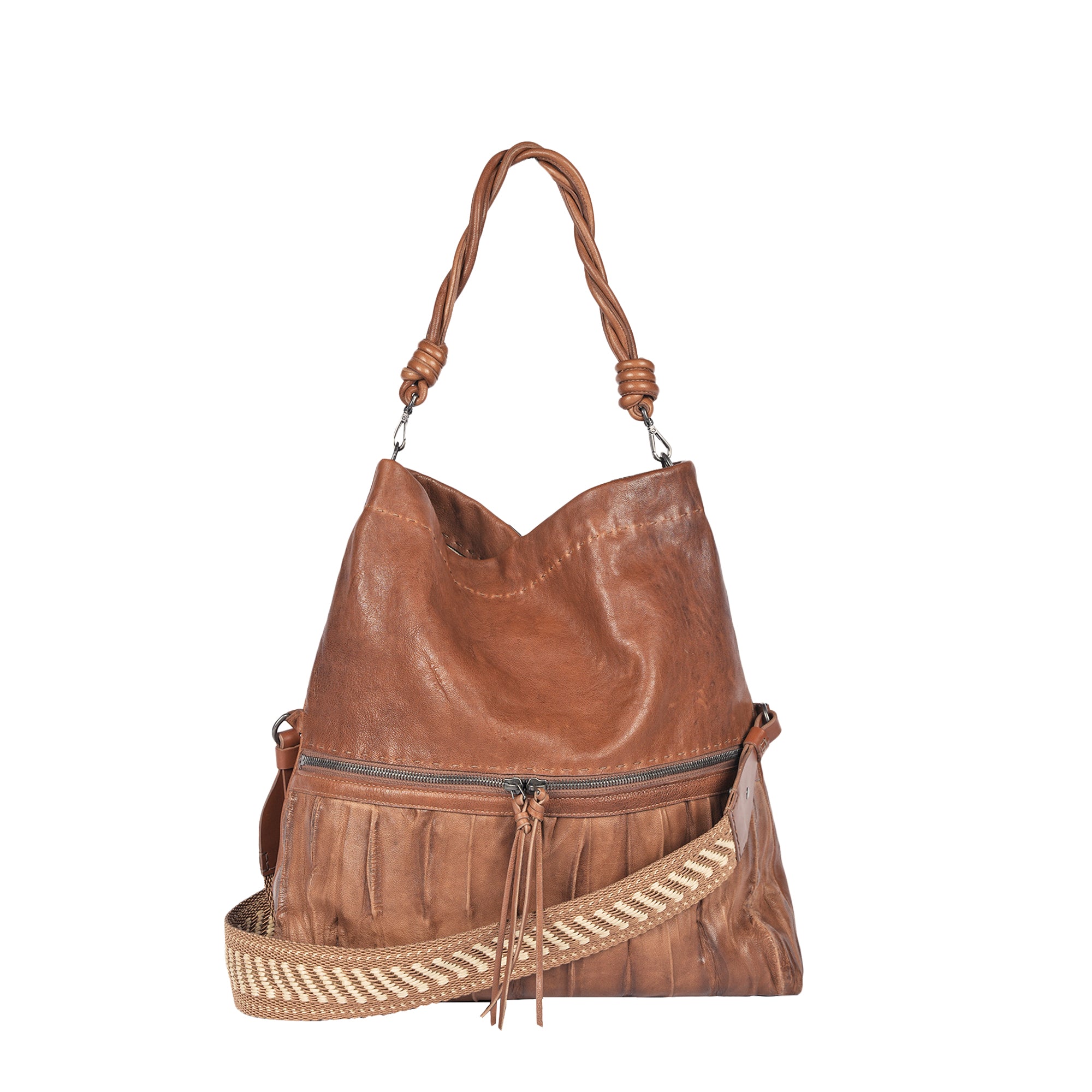 BD5339 Maya L Raffia Old Iron + Plissettato Brandy