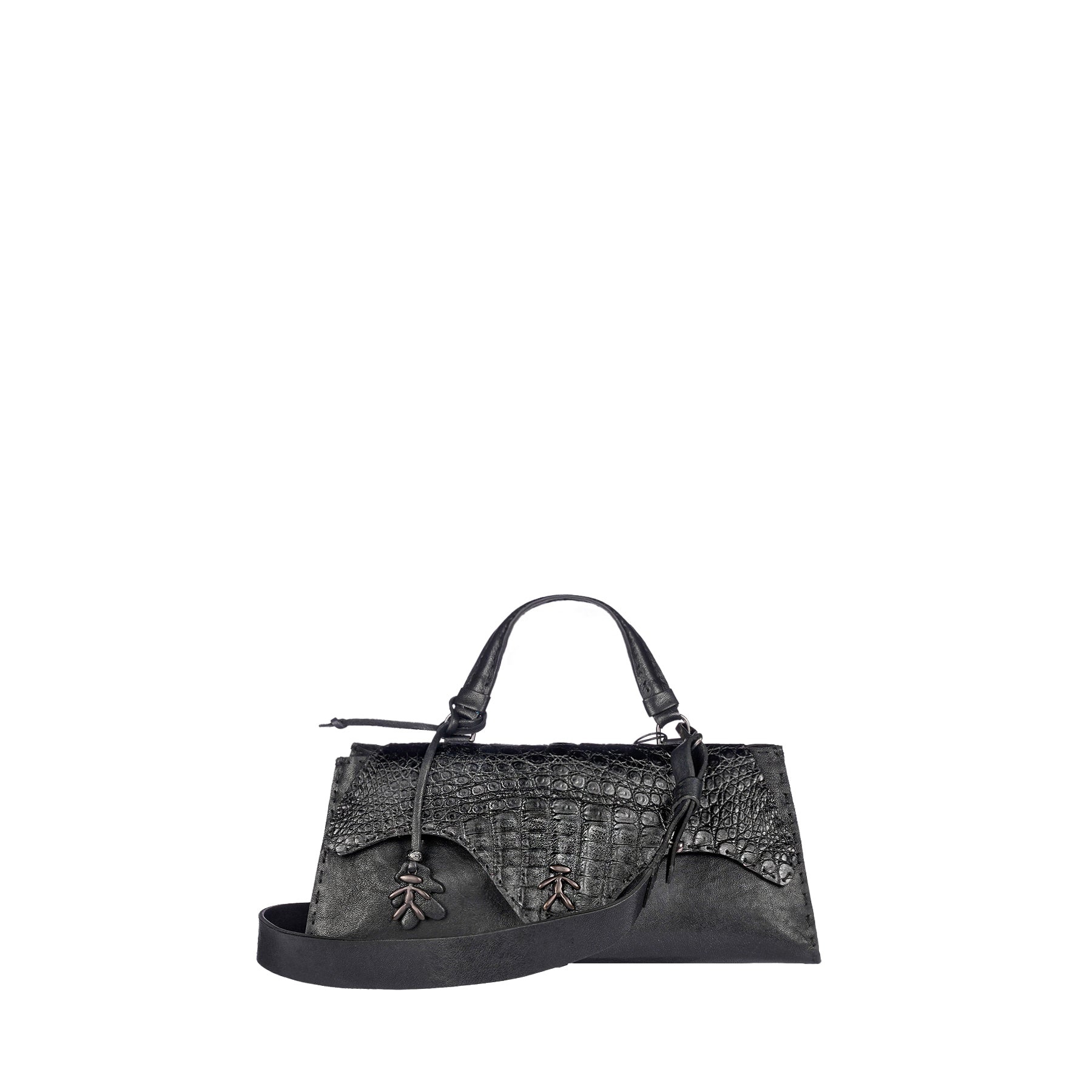 BD5522 Tiffany Baguette Patta Cocco Old Iron + Cocco Nero