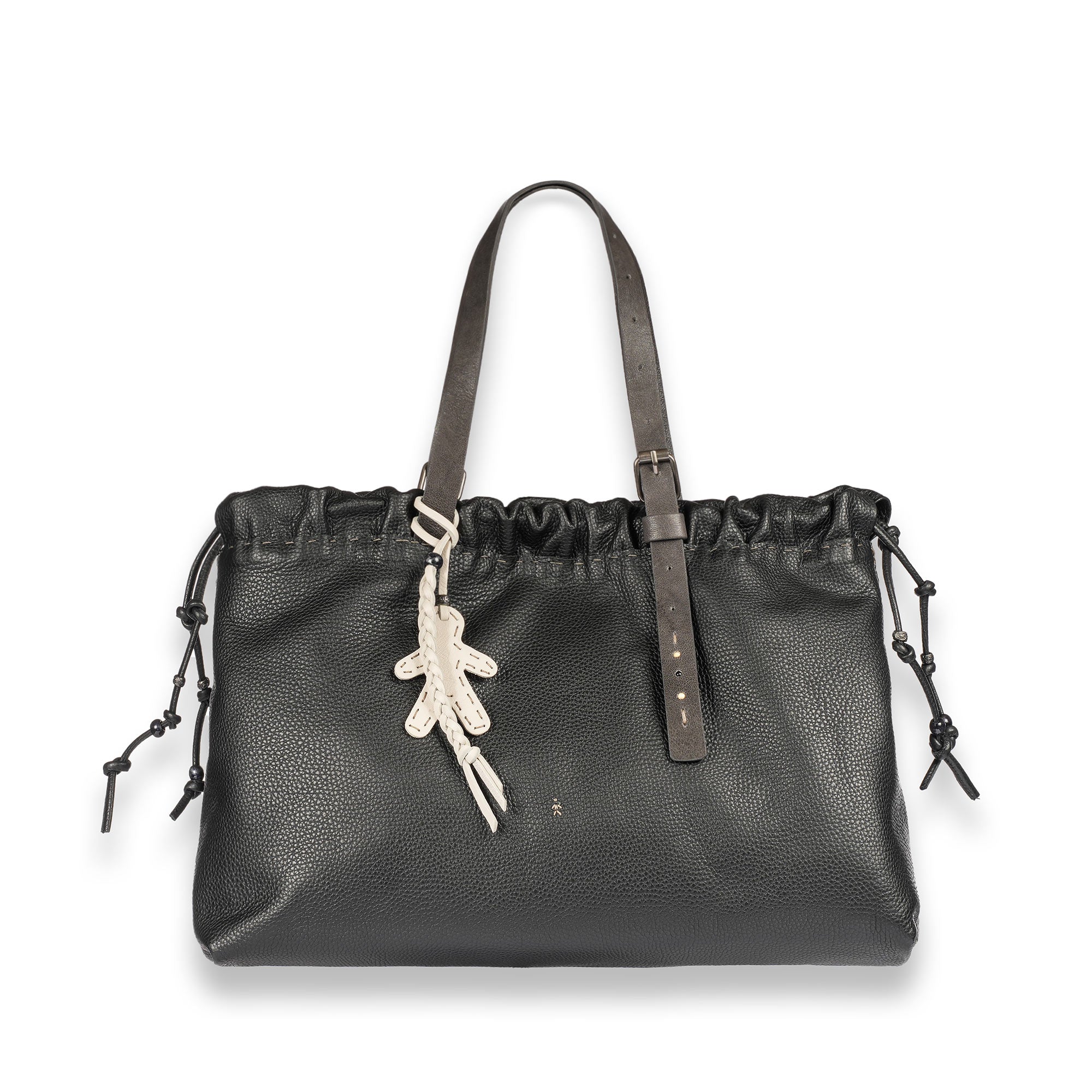 BD5927 Arricciata Shopping Fibbia Muflone Nero