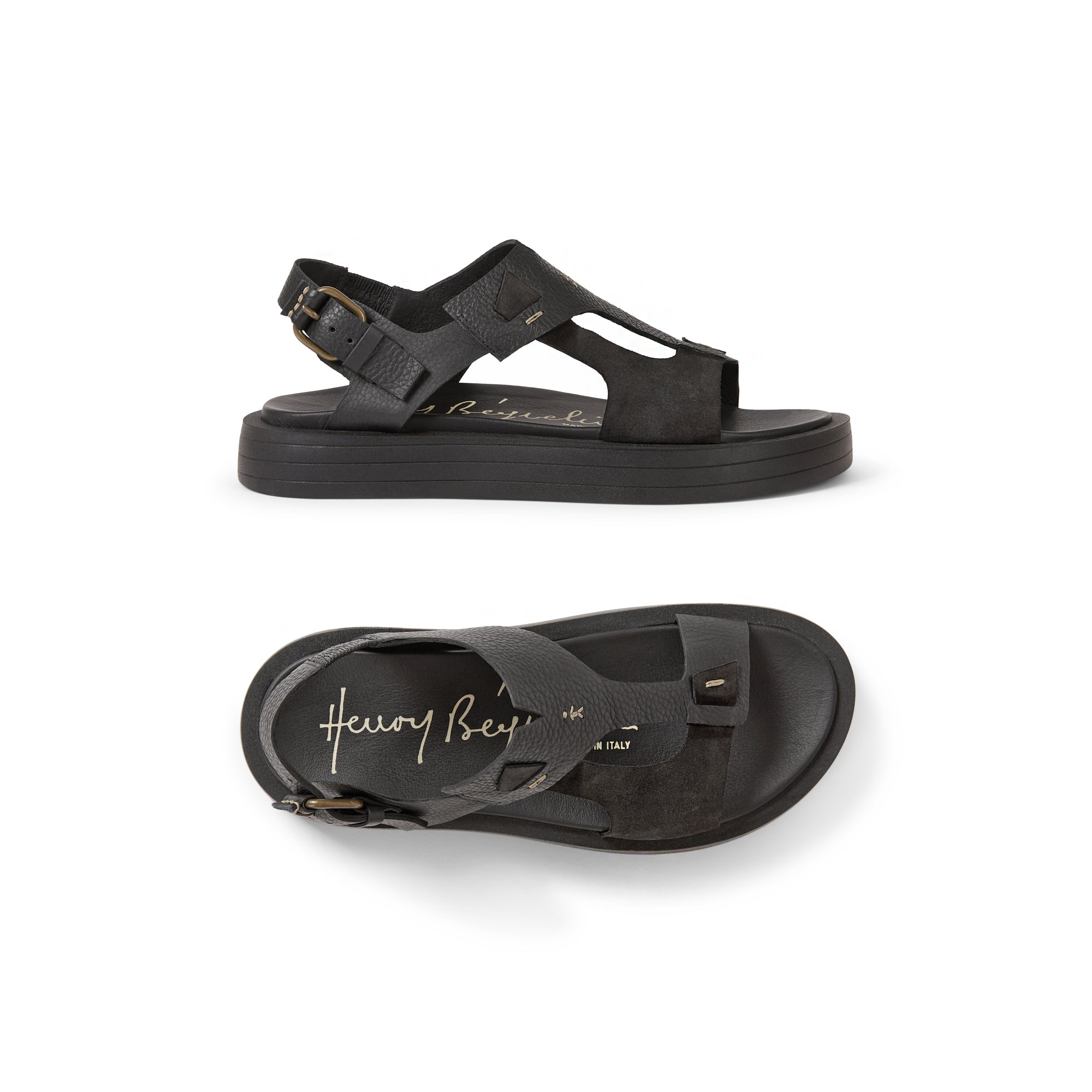 SD5304 Sandalo Muflone Camoscio Nero