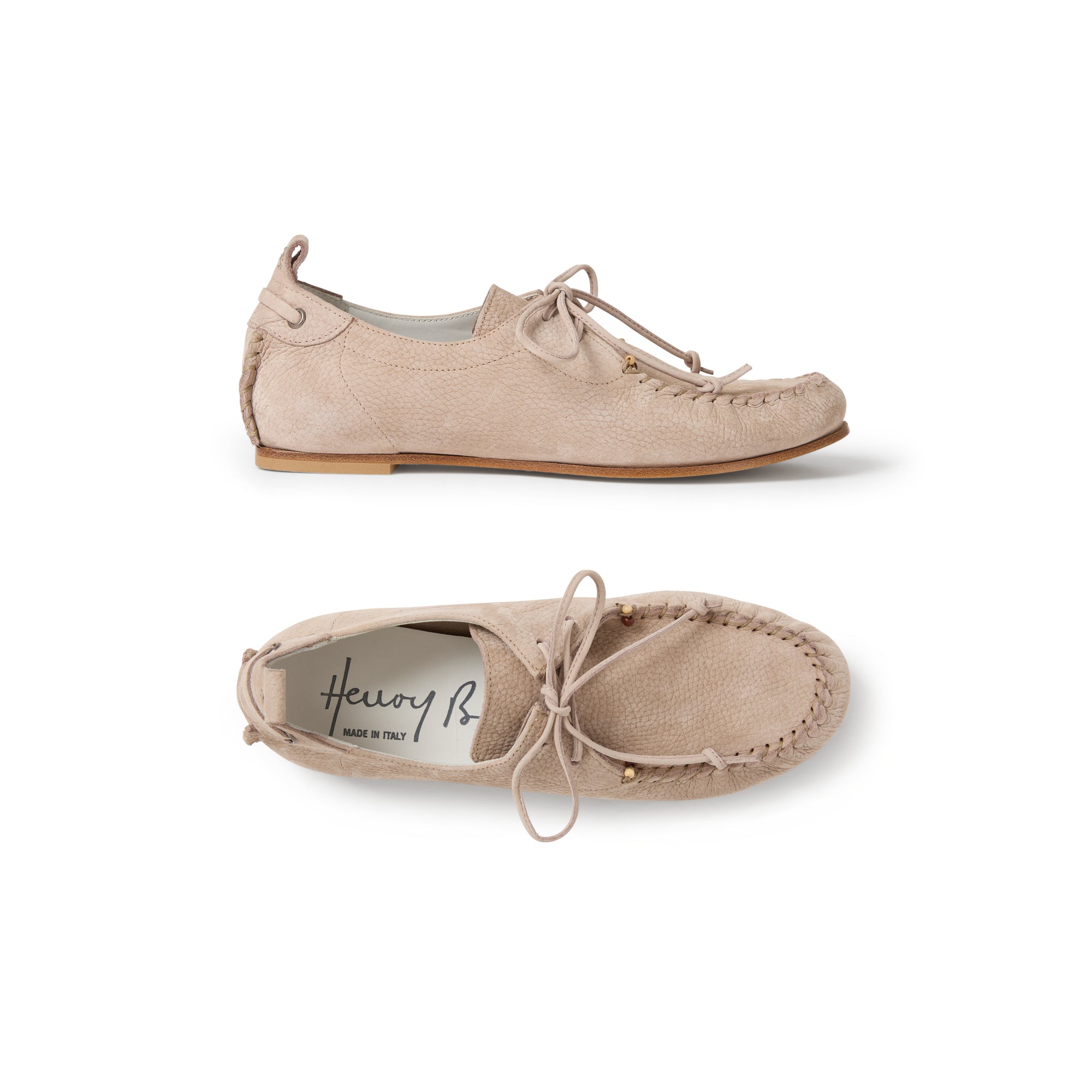 SD5916 Mocassino Allacciato Nabuck Resinato Malva
