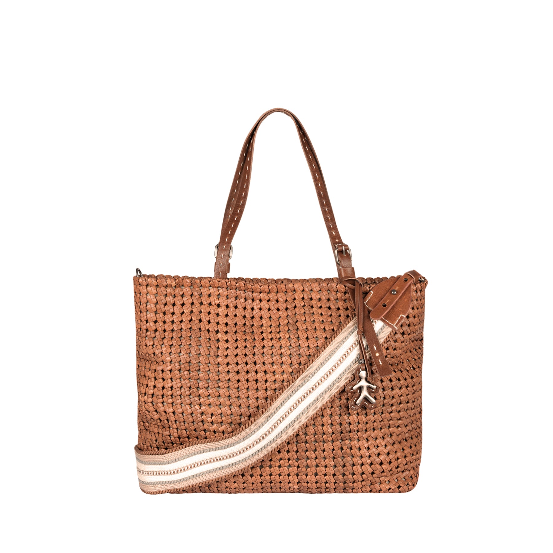BD4945 Minerva Shopping M Intreccio Crochet Cuoio