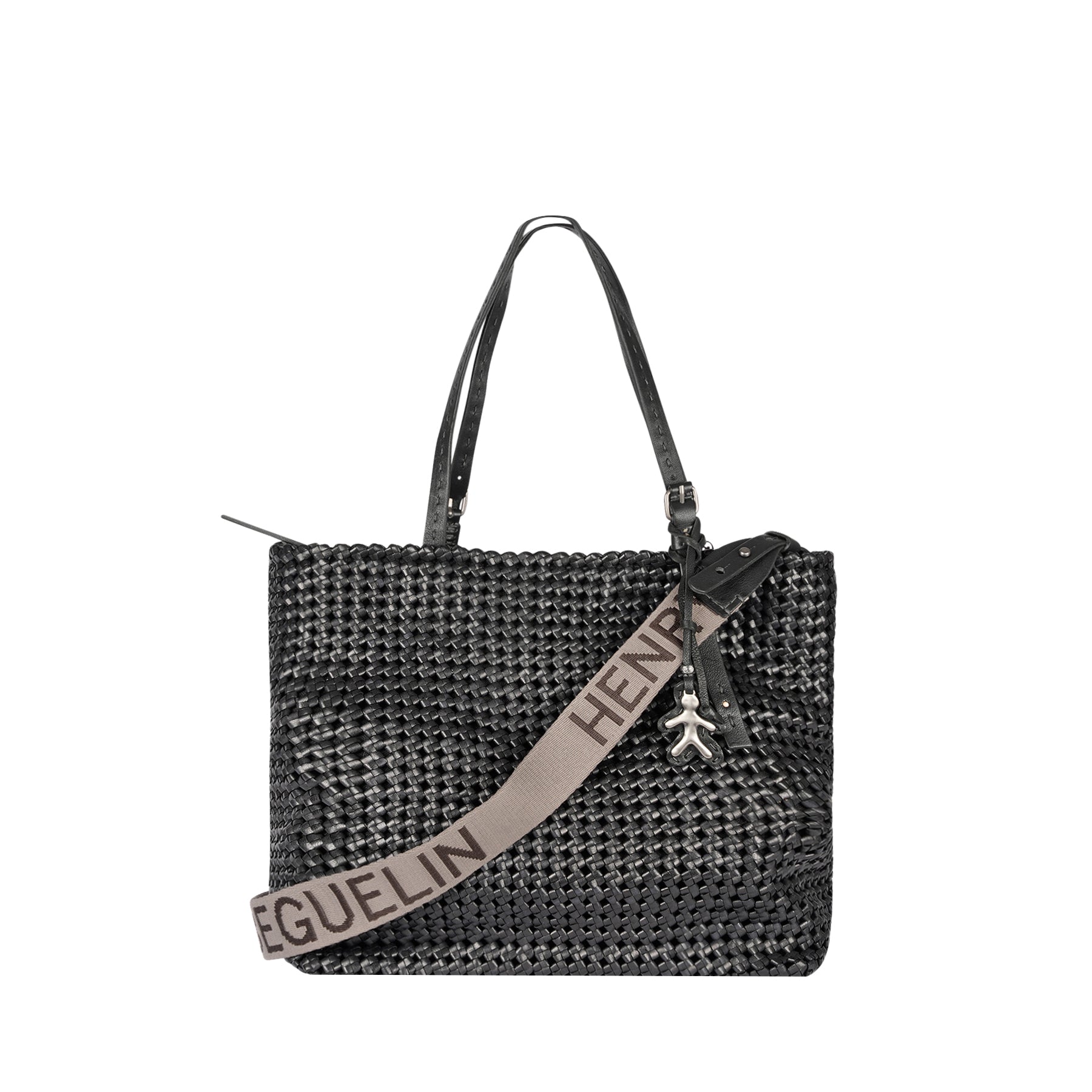 BD4945 Minerva Shopping M Intreccio Crochet Nero
