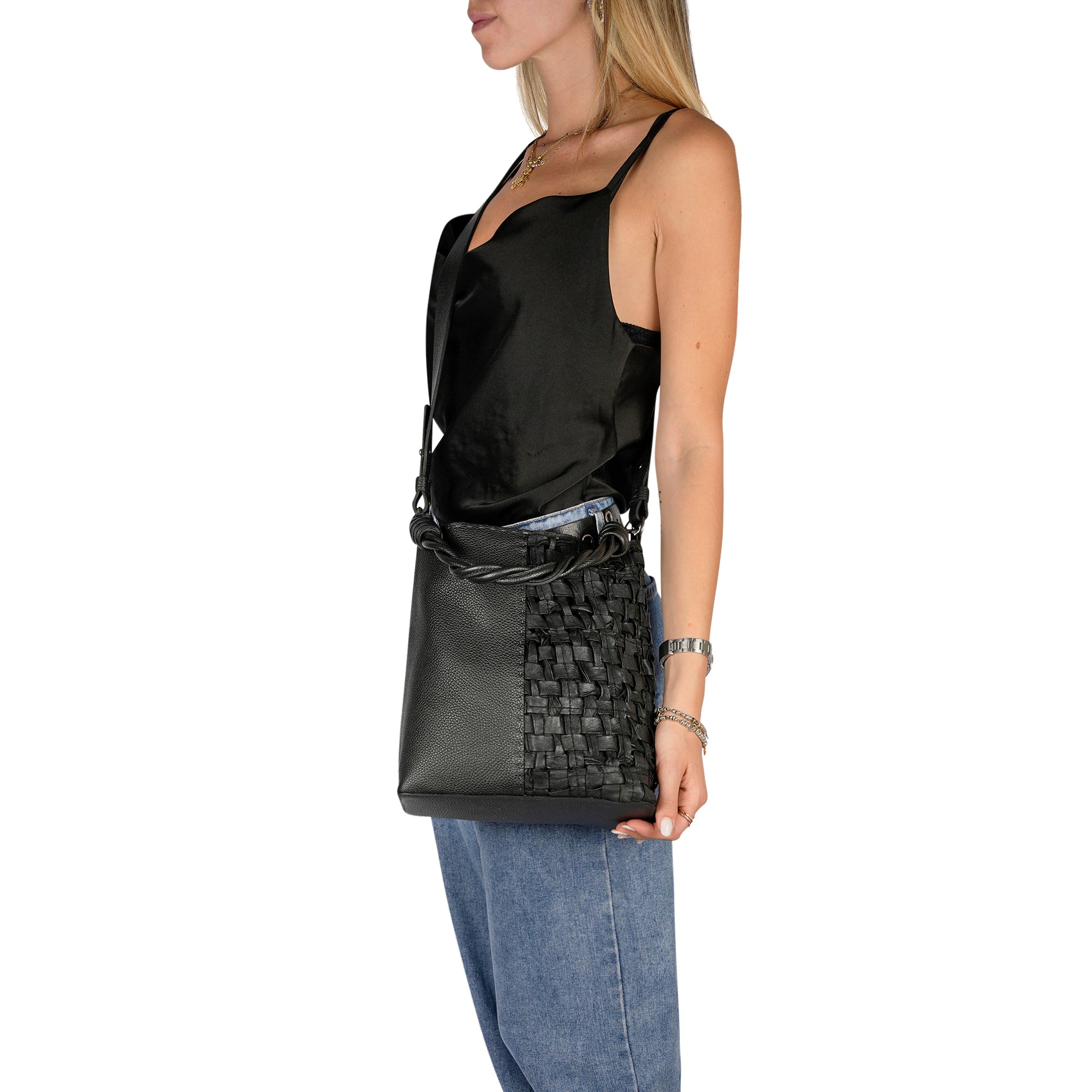 BD5326 Emily Intr M Intreccio Cesta Nero