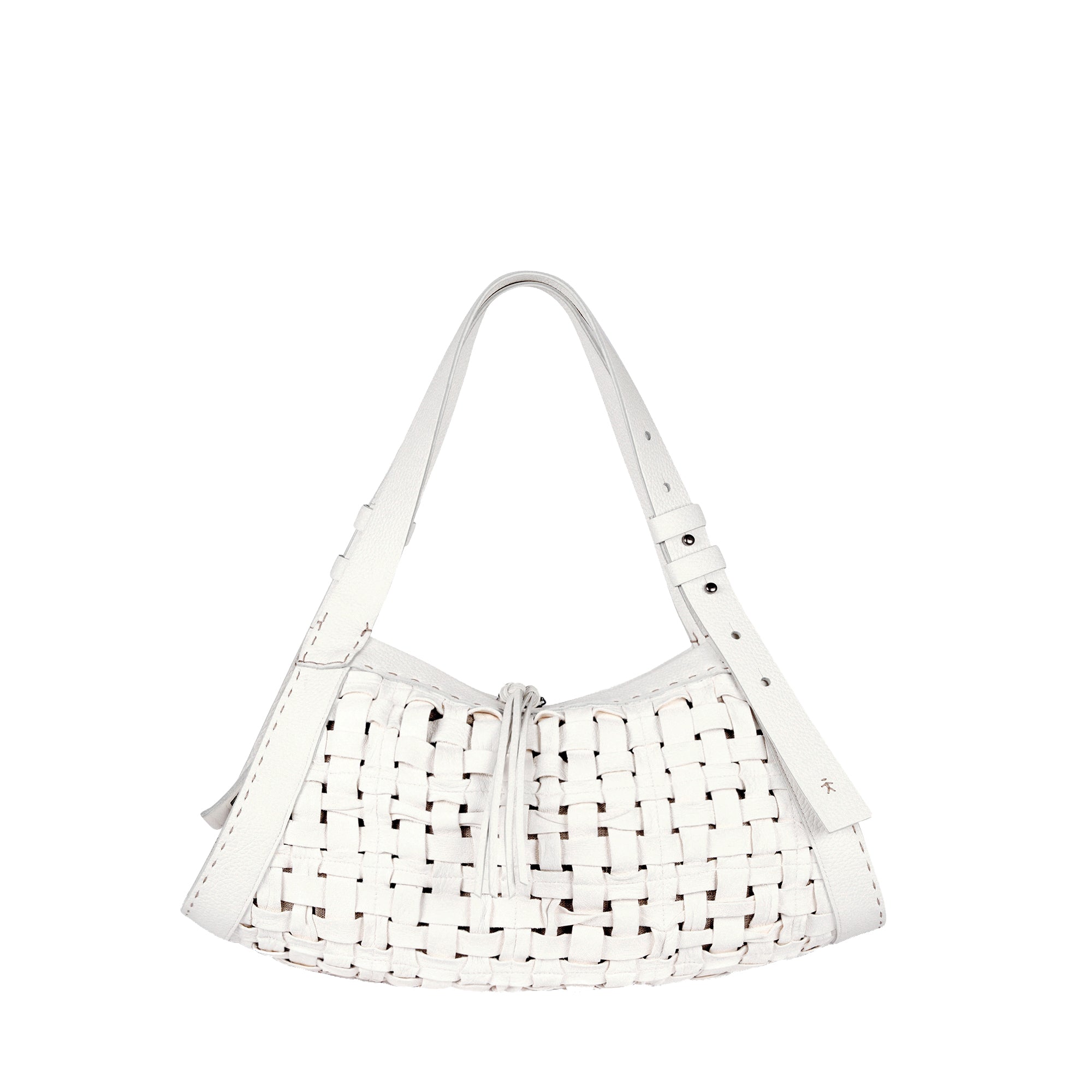 BD5329 Boa Bauletto Intr M Intreccio Cesta Bianco